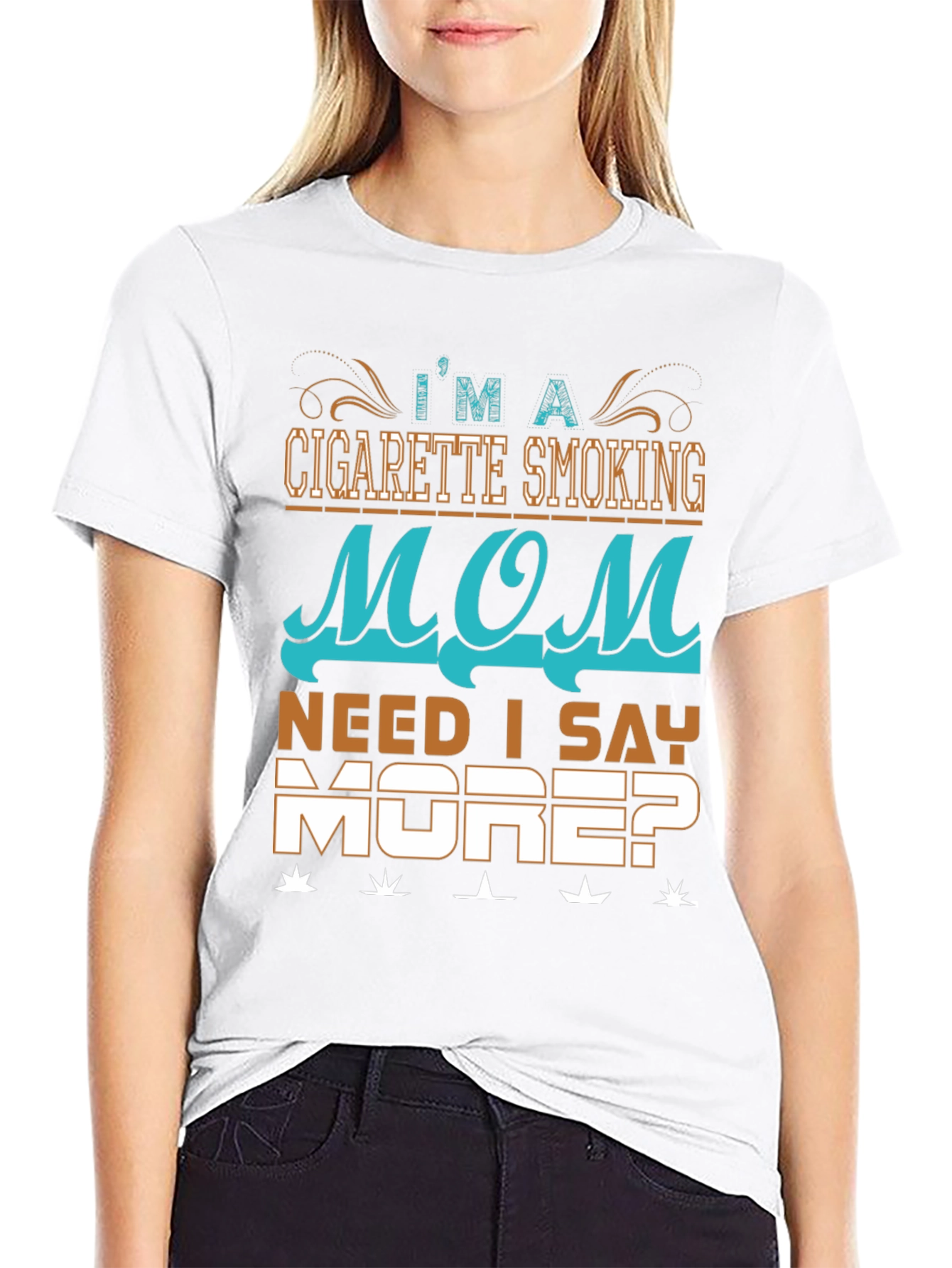 Cigarette Smoking Mom Graphic T-Shirt