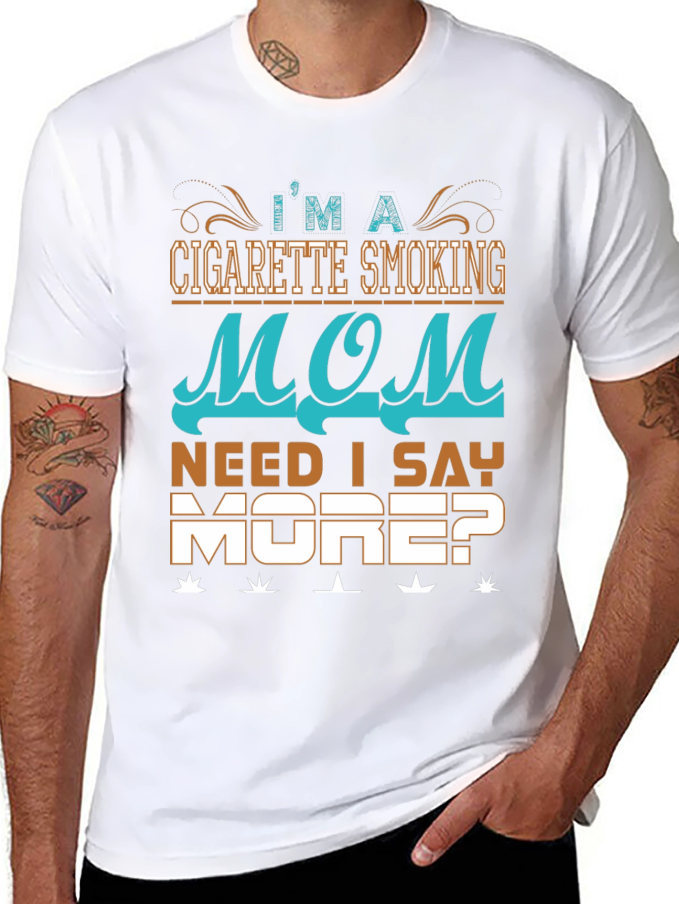 Cigarette Smoking Mom Graphic T-Shirt