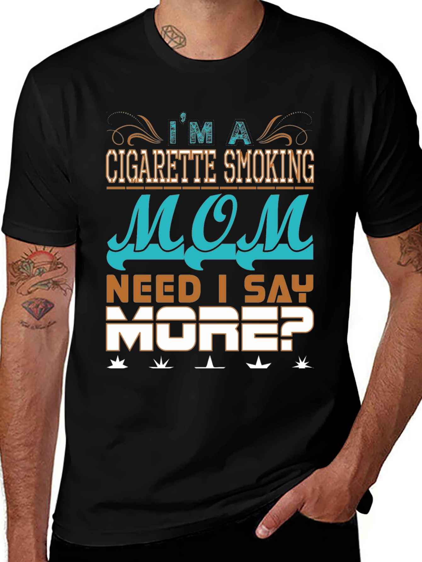 Cigarette Smoking Mom Graphic T-Shirt