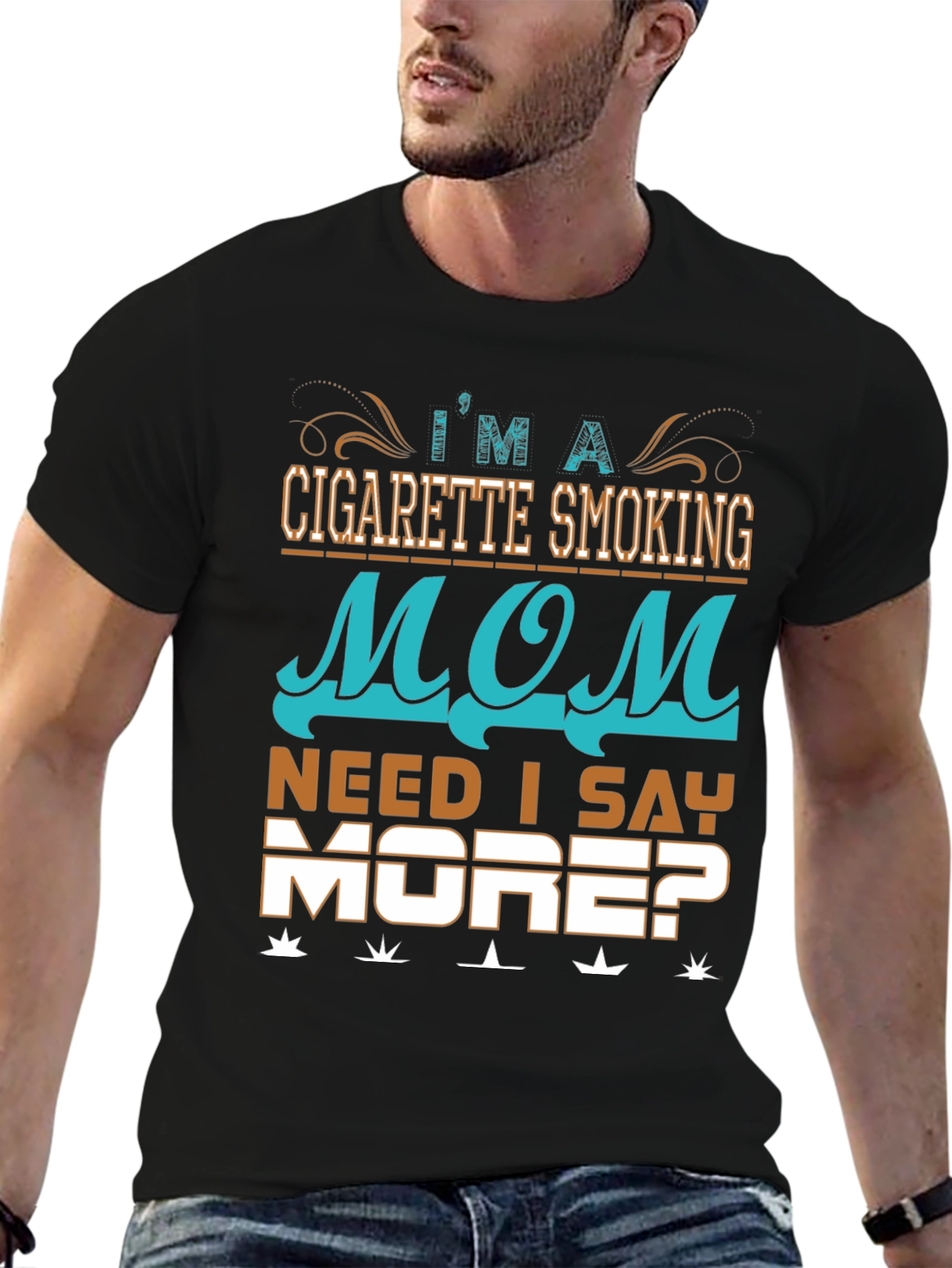 Cigarette Smoking Mom Graphic T-Shirt