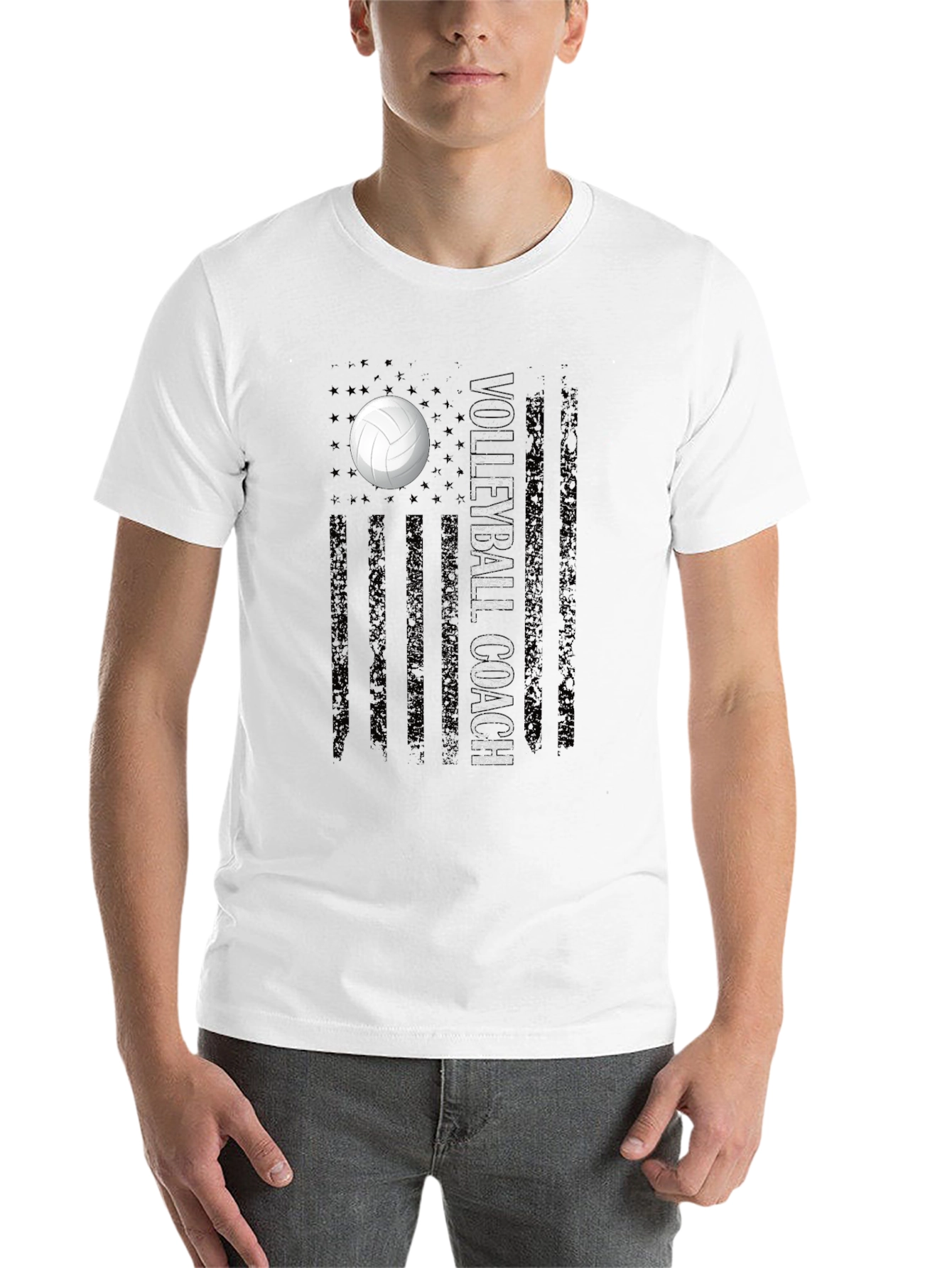 Volleyball Coach USA Flag T-Shirt