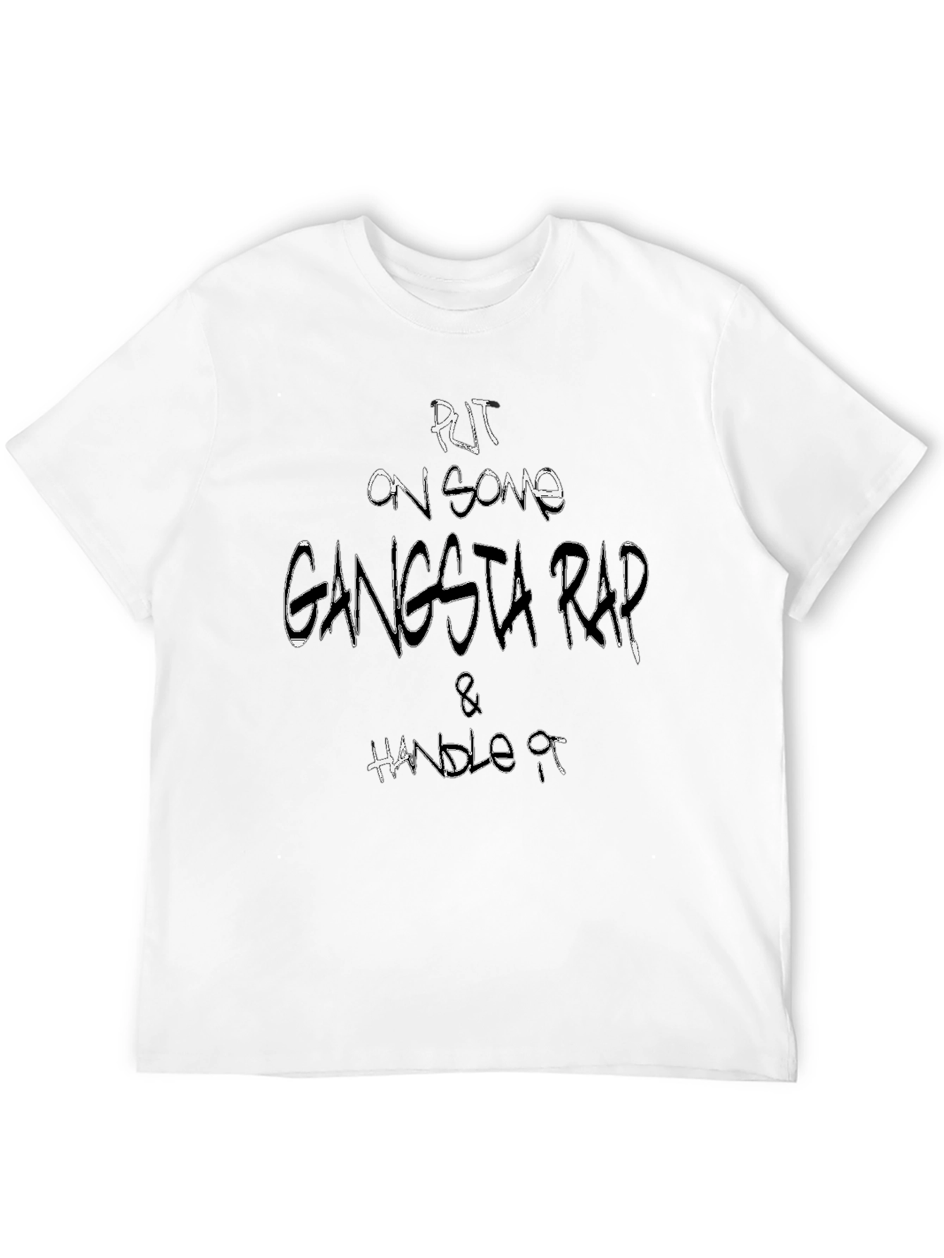 Gangsta Rap Graphic T-Shirt - Black