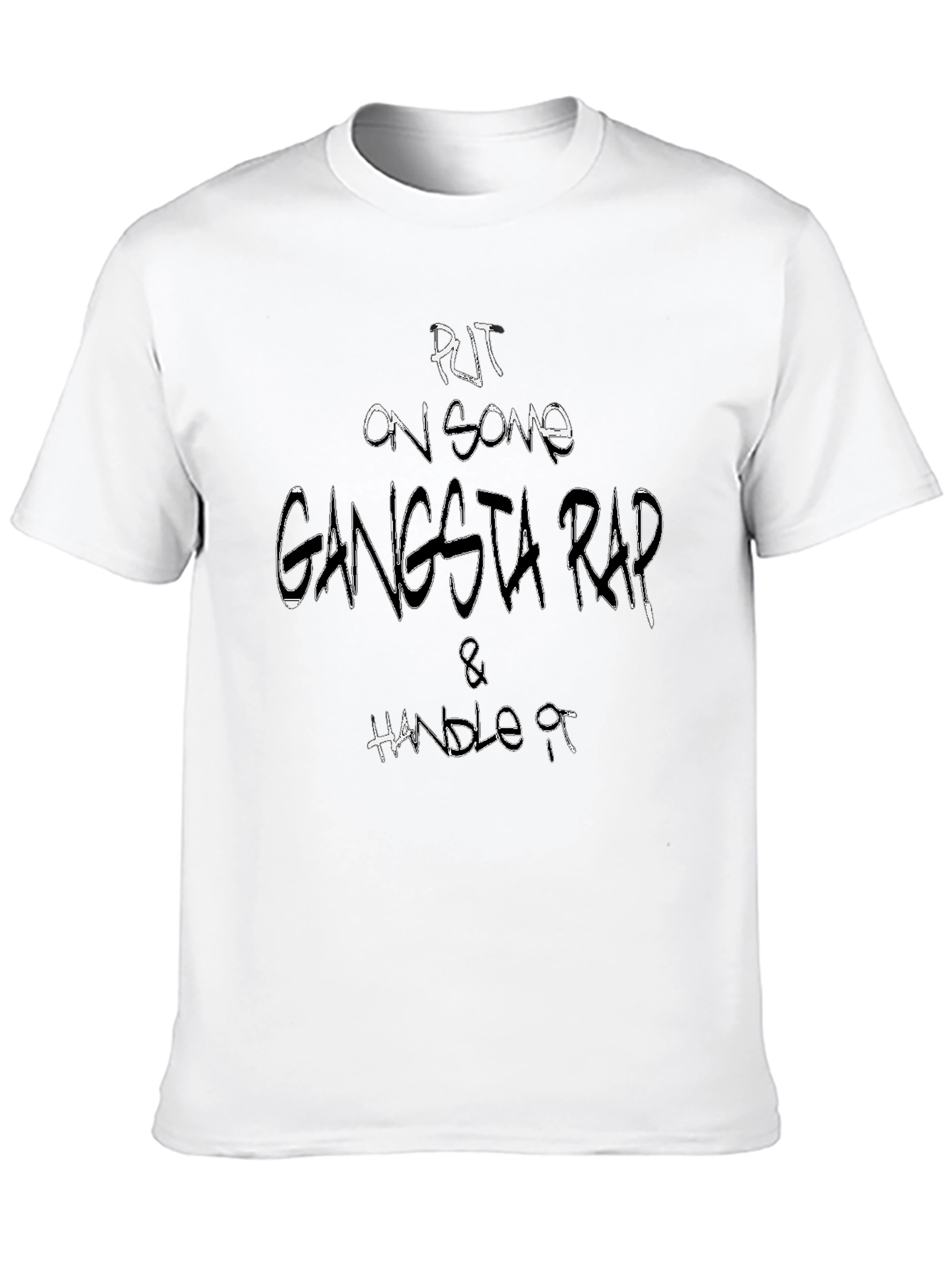 Gangsta Rap Graphic T-Shirt - Black