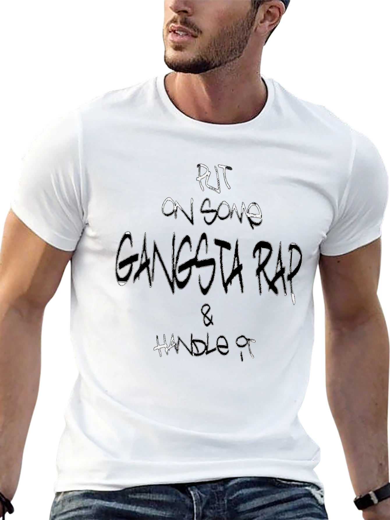 Gangsta Rap Graphic T-Shirt - Black