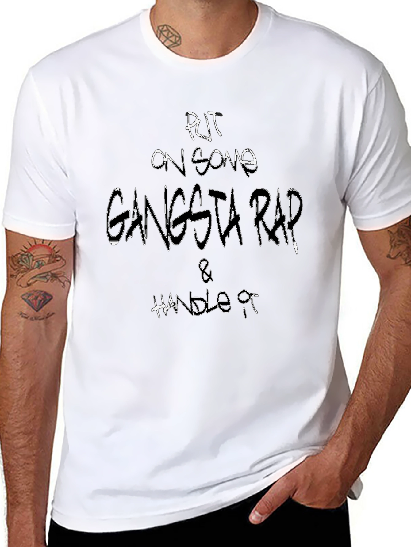 Gangsta Rap Graphic T-Shirt - Black