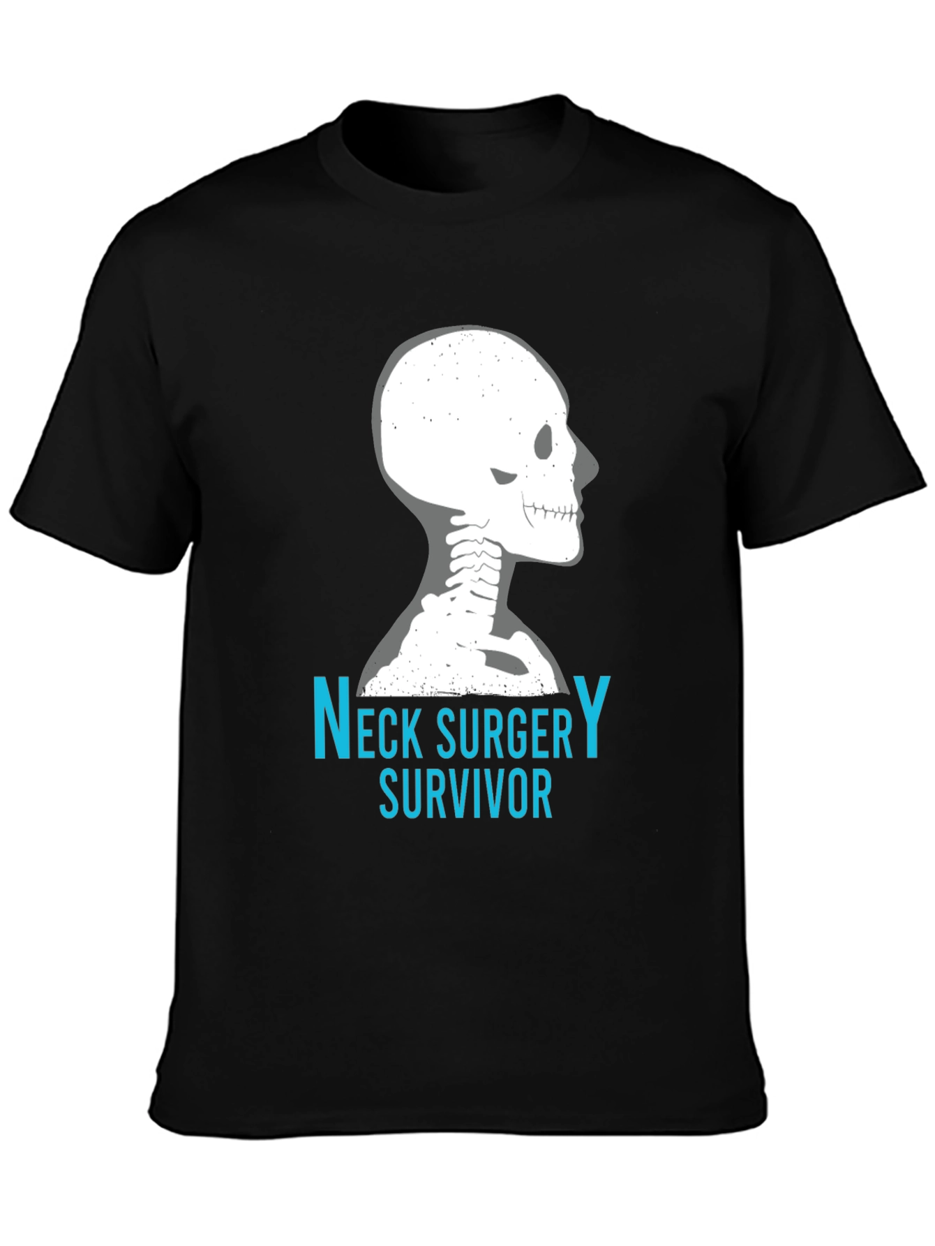 Neck Surgery Survivor T-Shirt Skeleton Spine Funny Tee