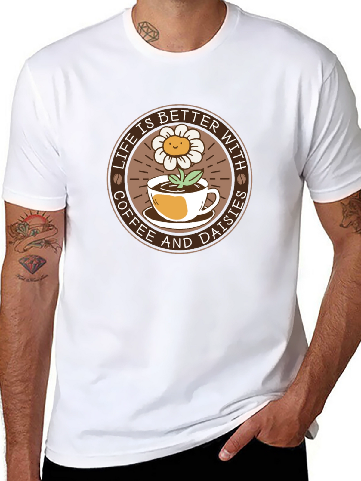 Life is Better with Coffee & Daisies T-Shirt