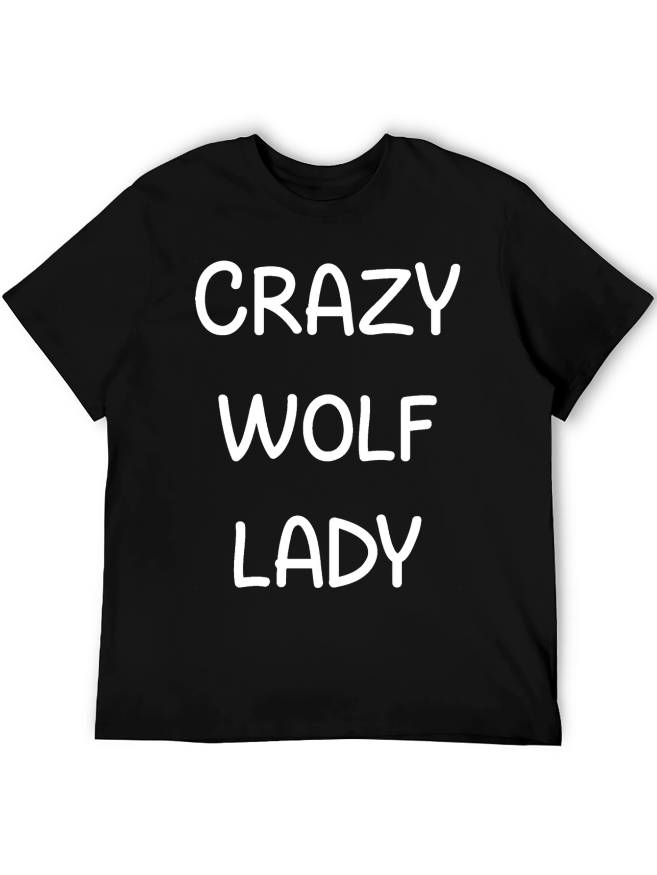 Crazy Wolf Lady T-Shirt - Black