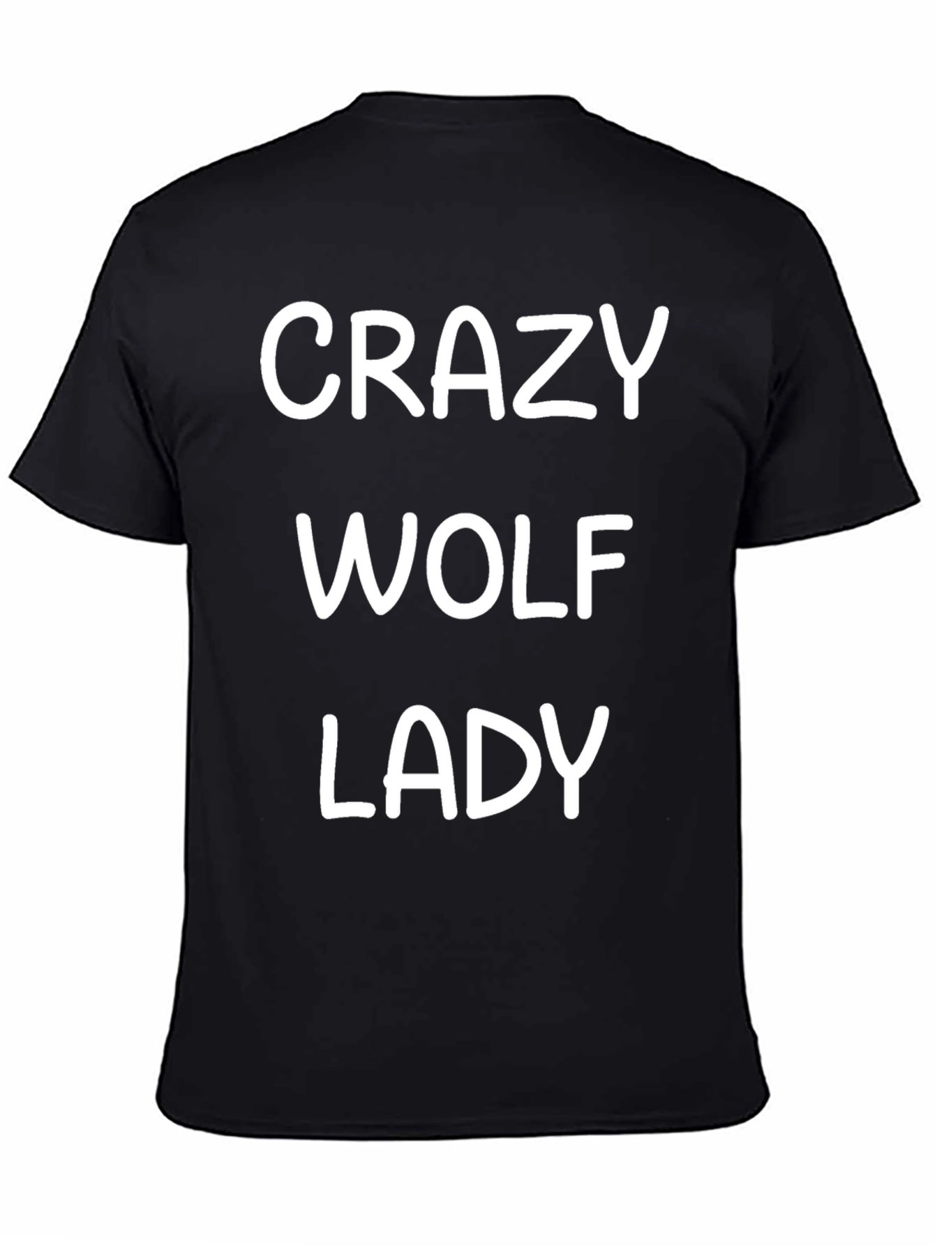 Crazy Wolf Lady T-Shirt - Black