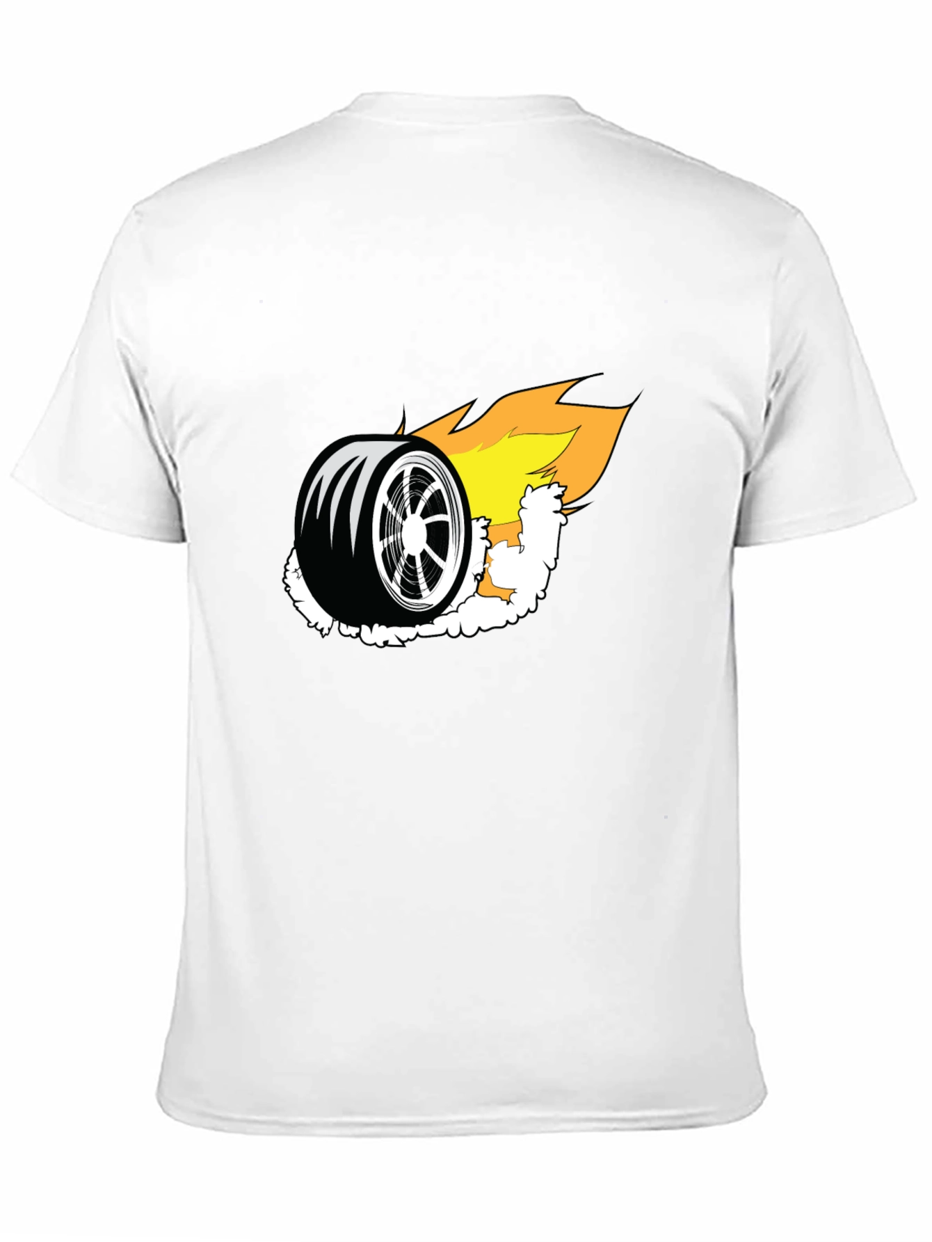 Burning Wheel Graphic Tee - Black Cotton T-Shirt