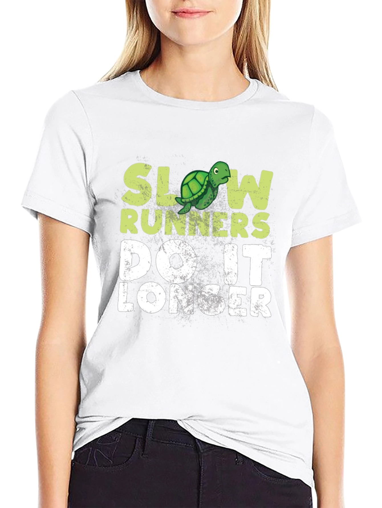 Slow Runners Do It Longer T-Shirt - Turtle Graphic