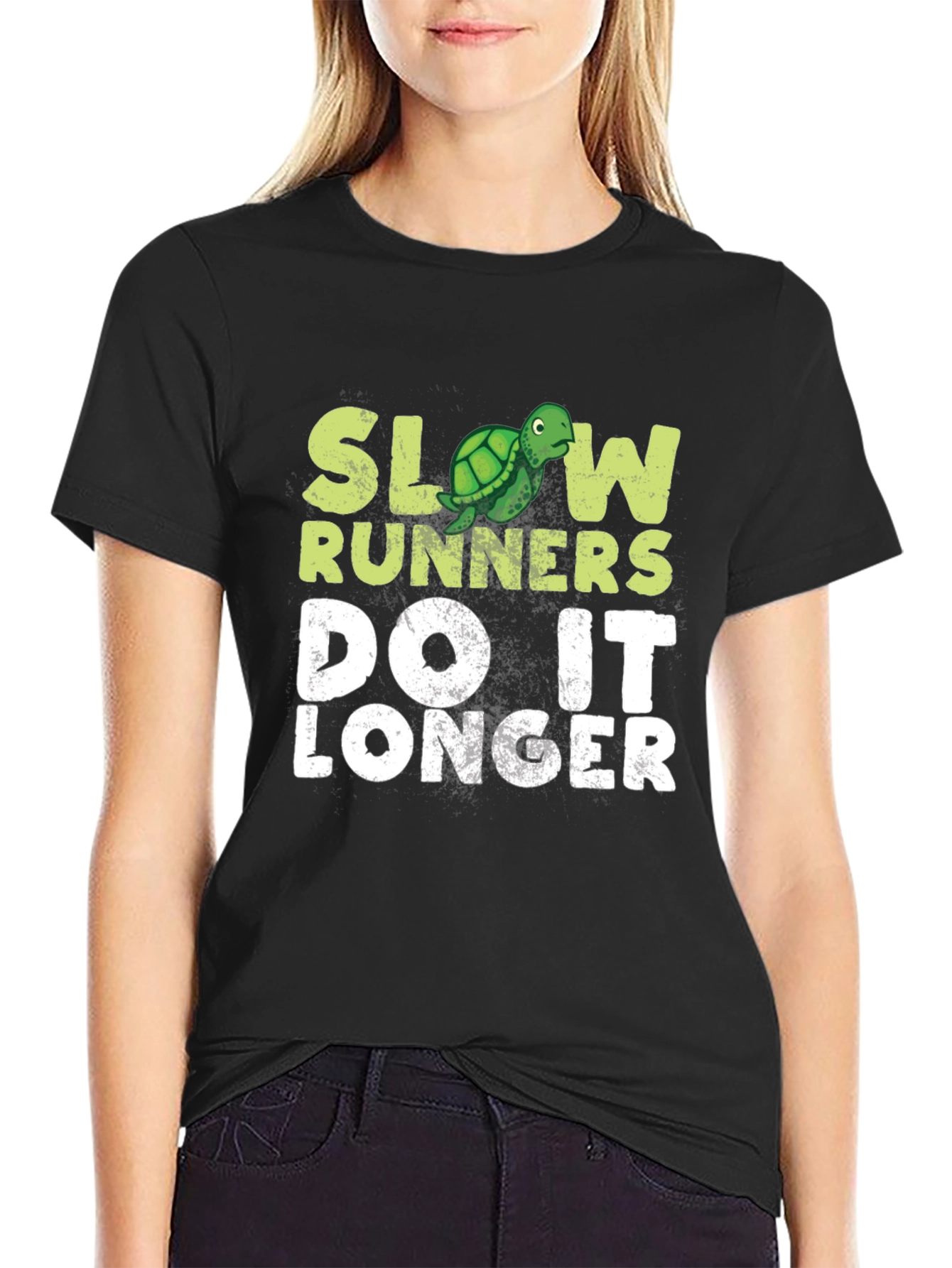 Slow Runners Do It Longer T-Shirt - Turtle Graphic