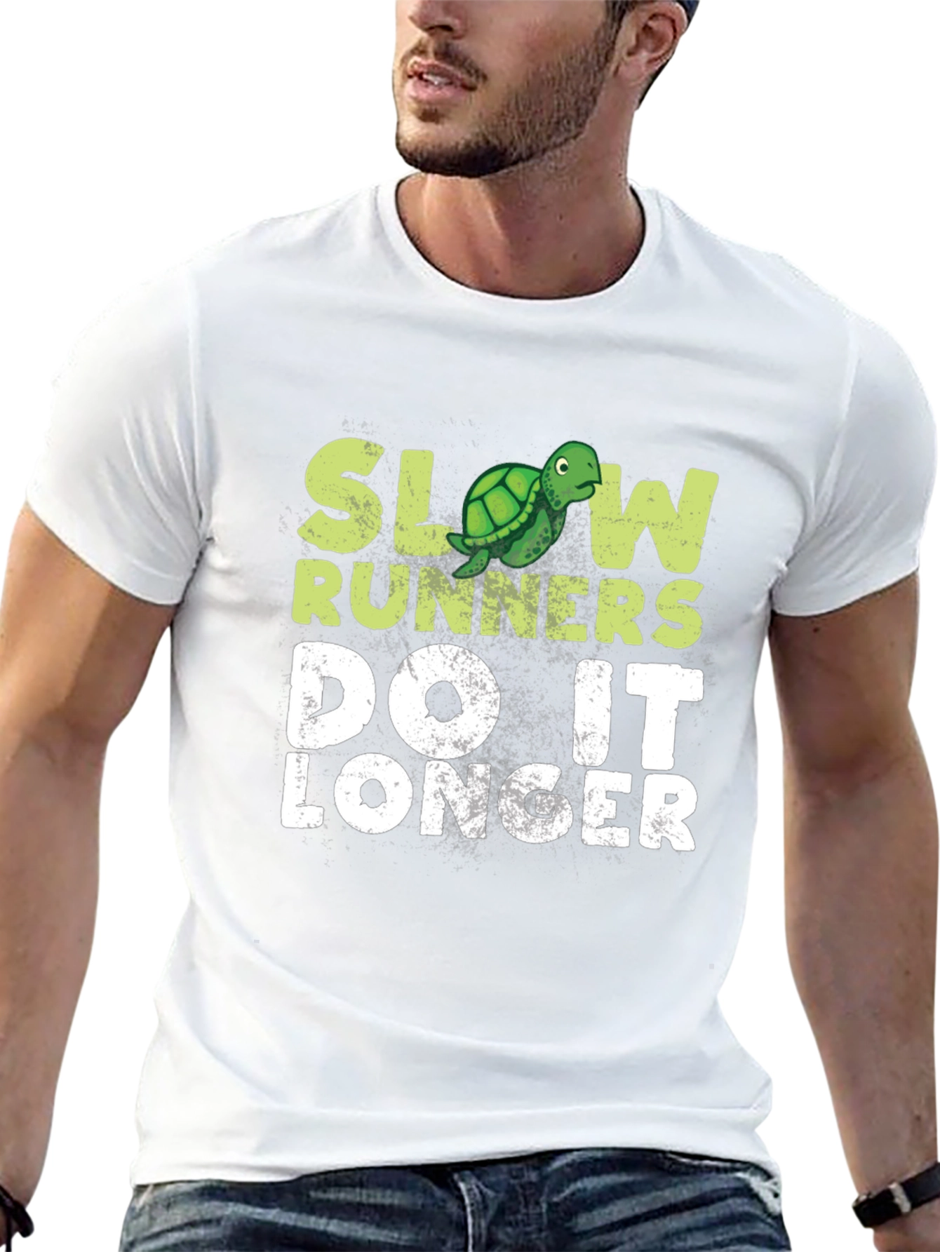 Slow Runners Do It Longer T-Shirt - Turtle Graphic