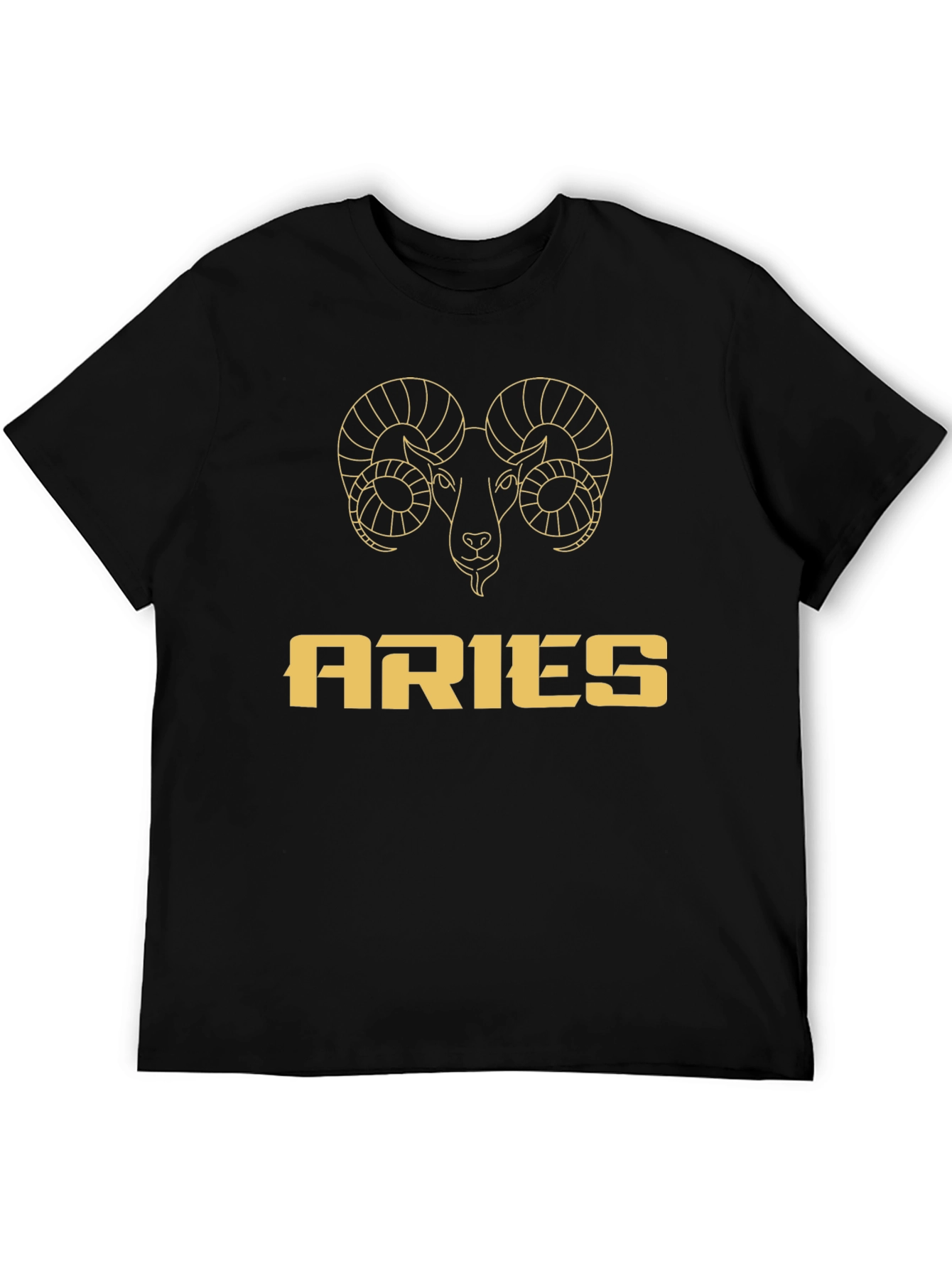 Aries Zodiac Graphic T-Shirt - Black