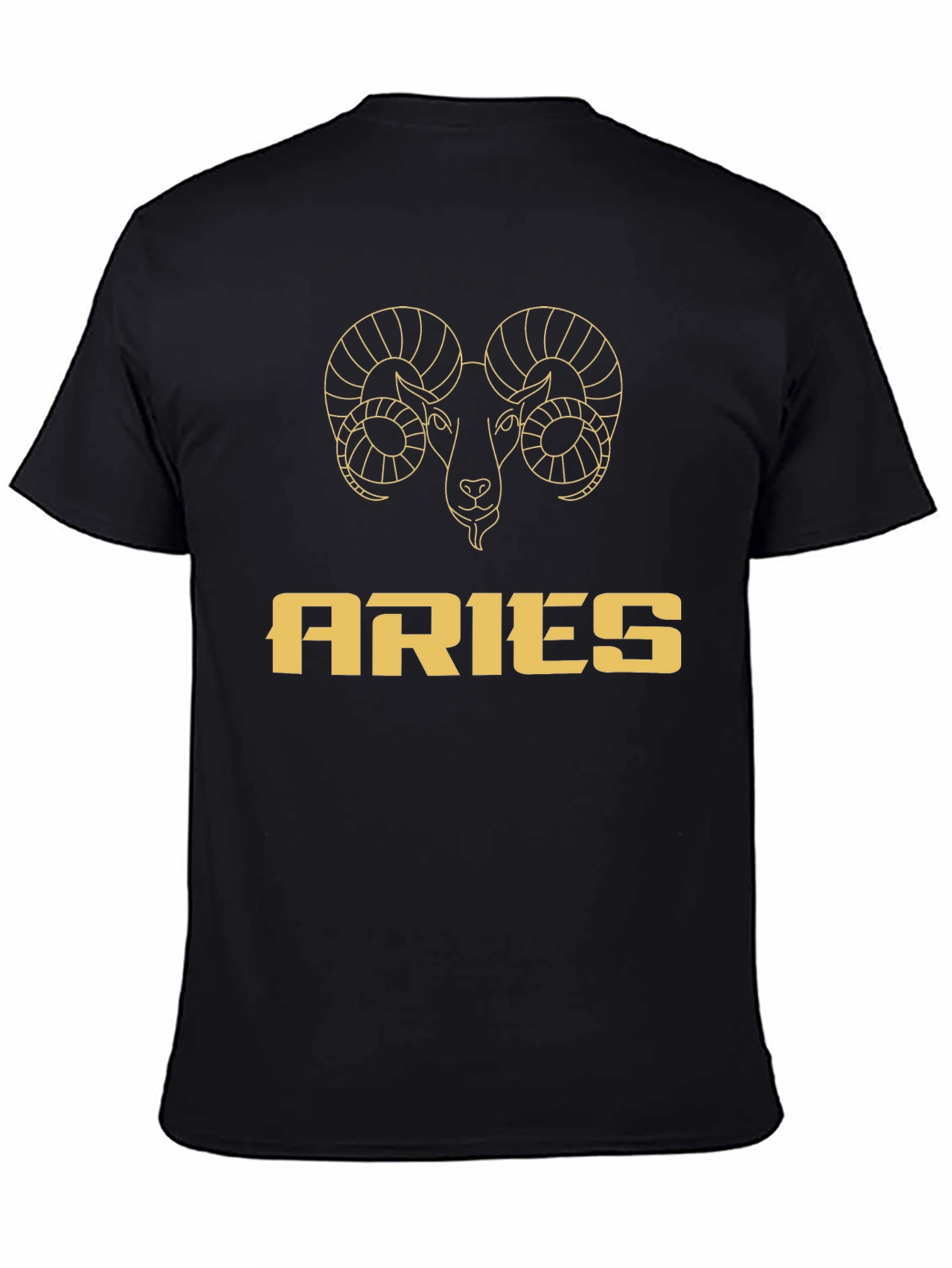 Aries Zodiac Graphic T-Shirt - Black
