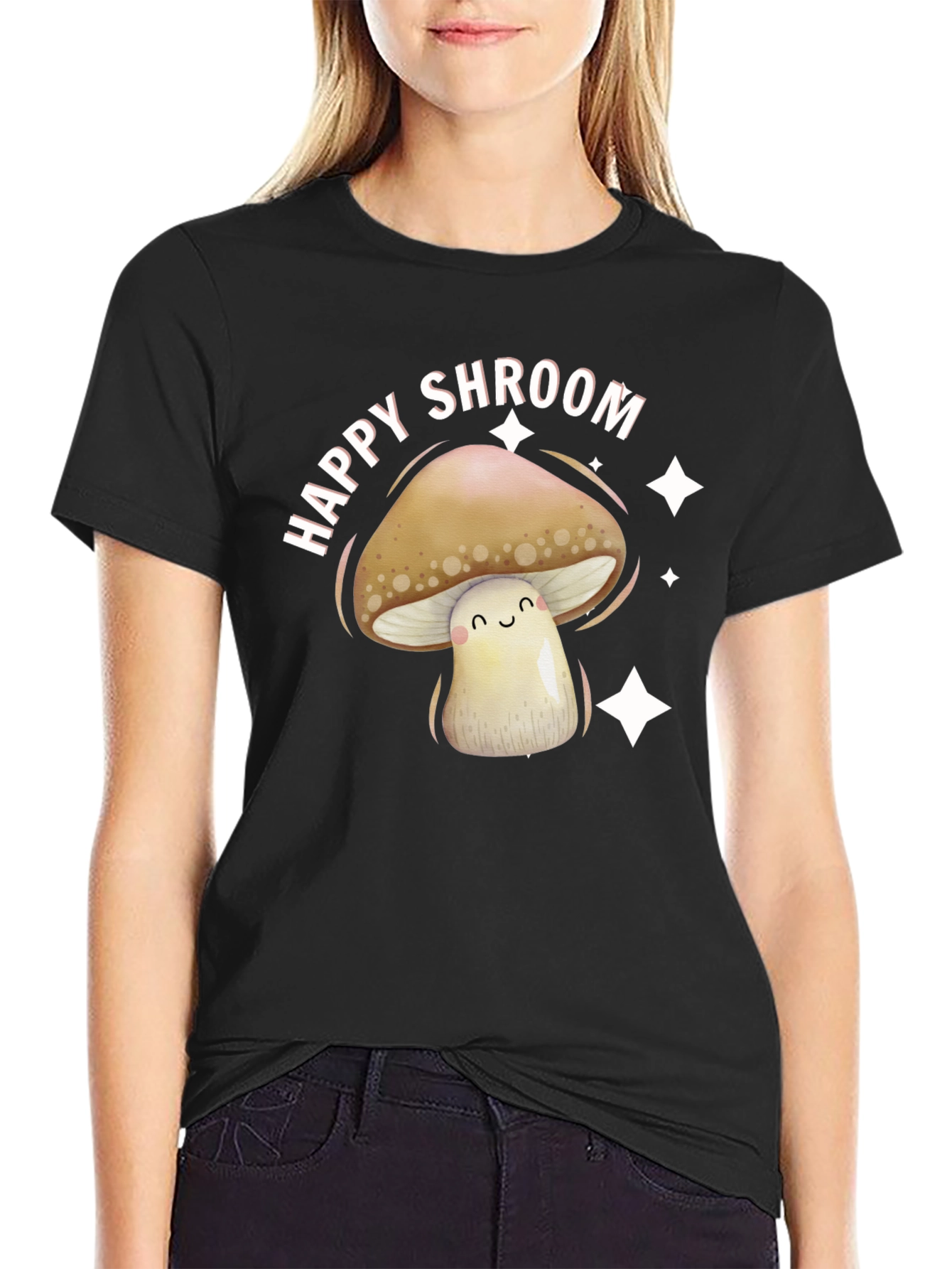 Happy Shroom Graphic Tee - Fun Mushroom Design