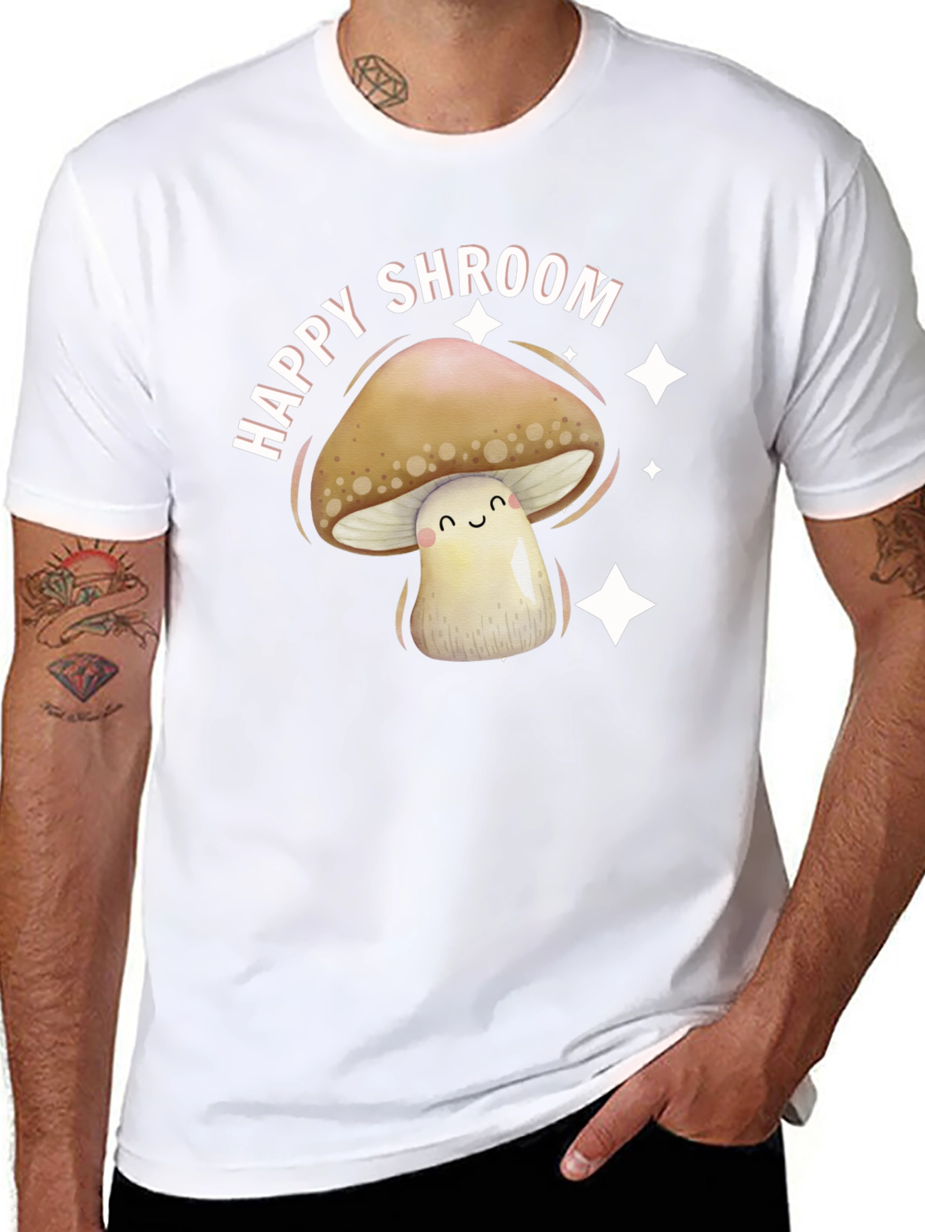 Happy Shroom Graphic Tee - Fun Mushroom Design
