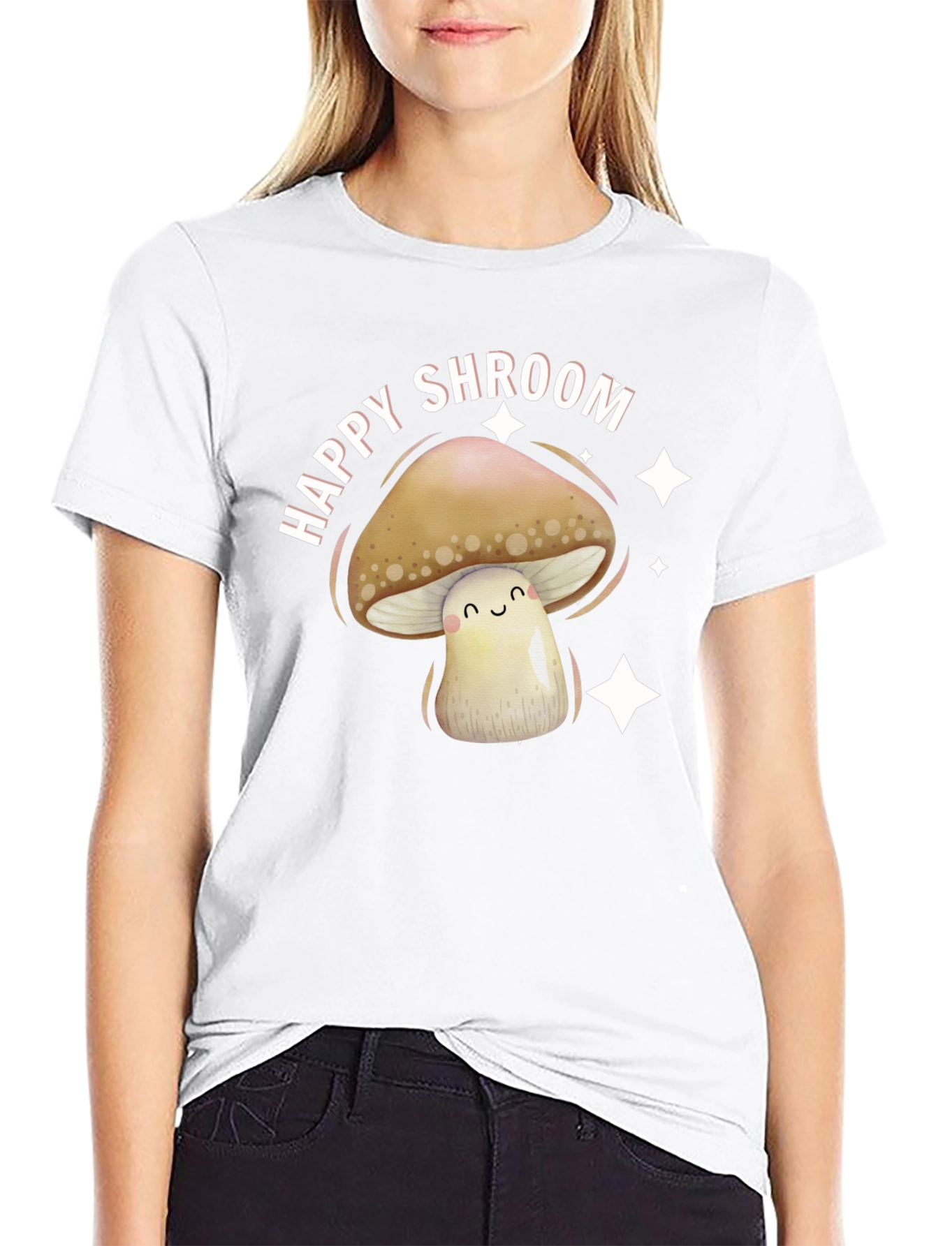 Happy Shroom Graphic Tee - Fun Mushroom Design