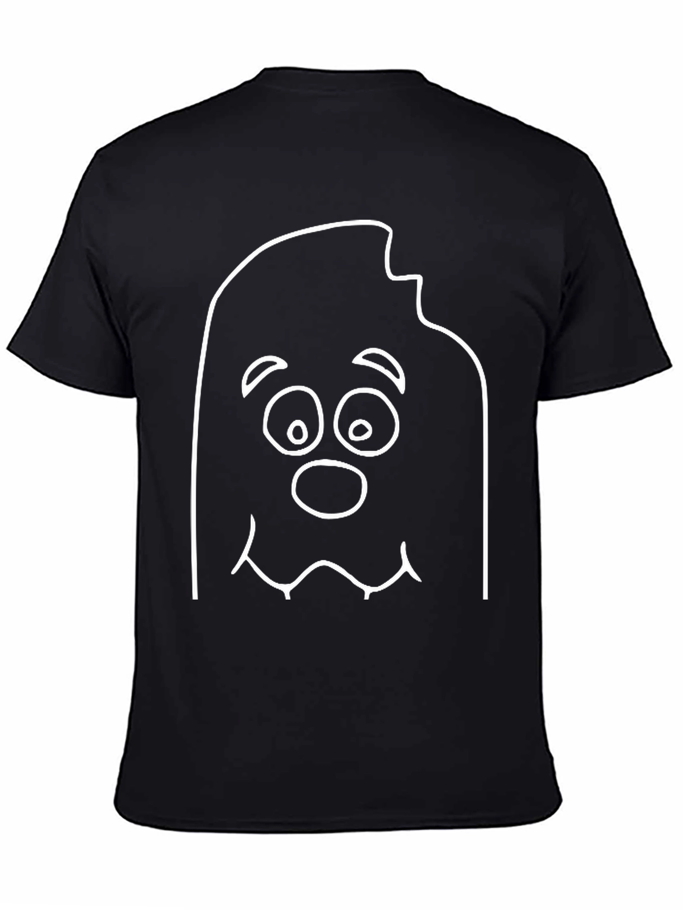 Funny Cartoon Ghost Black T-Shirt