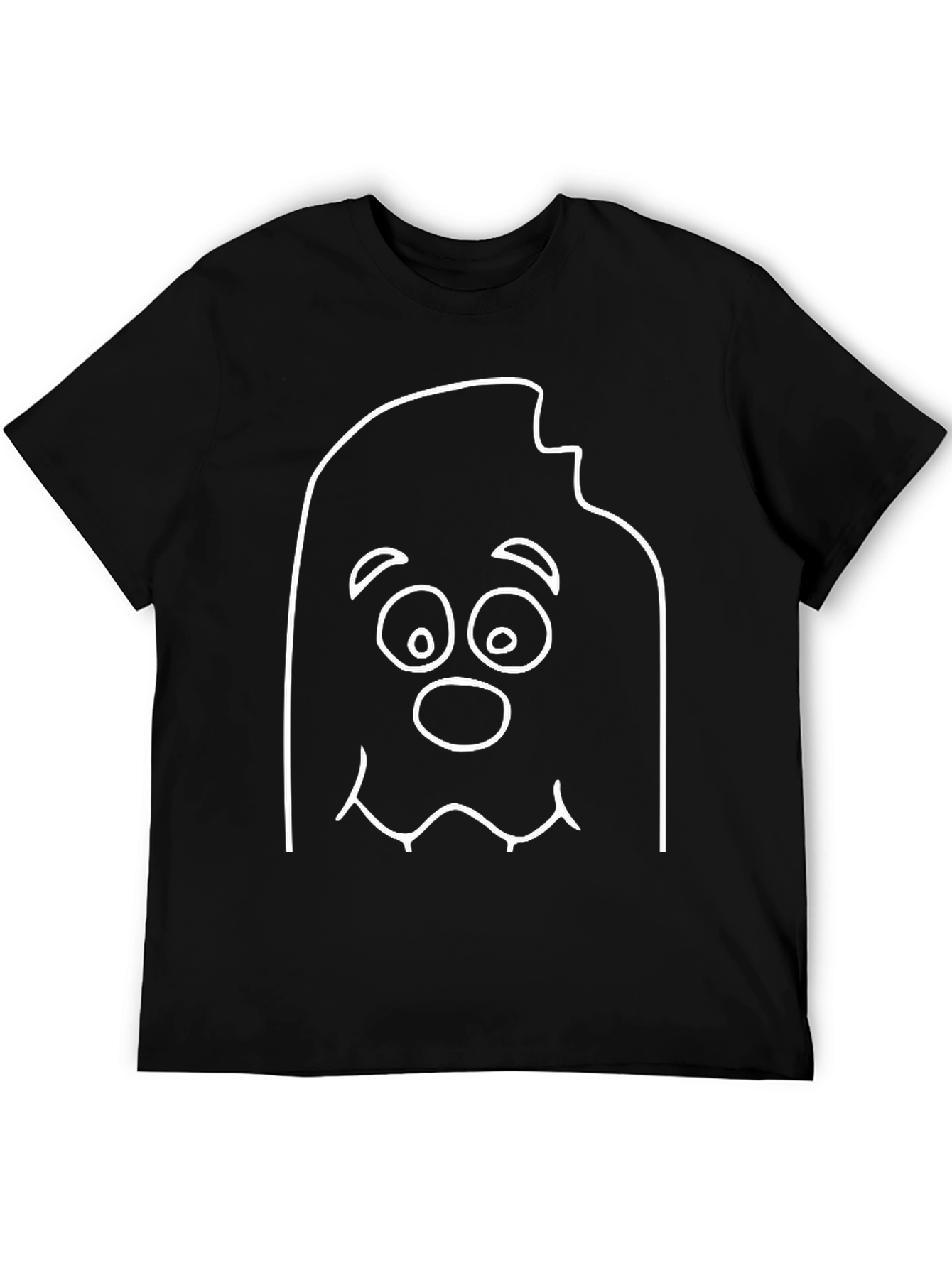 Funny Cartoon Ghost Black T-Shirt