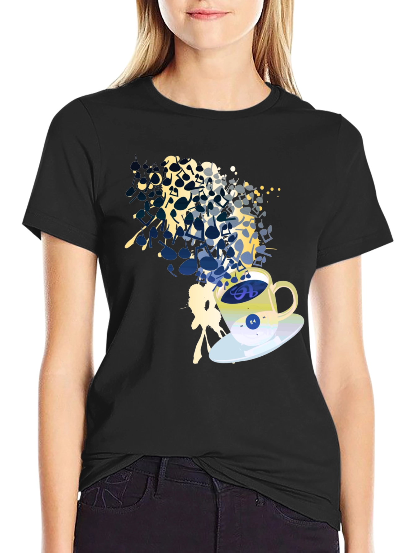 Musical Coffee T-Shirt - Brew Up Some Tunes!