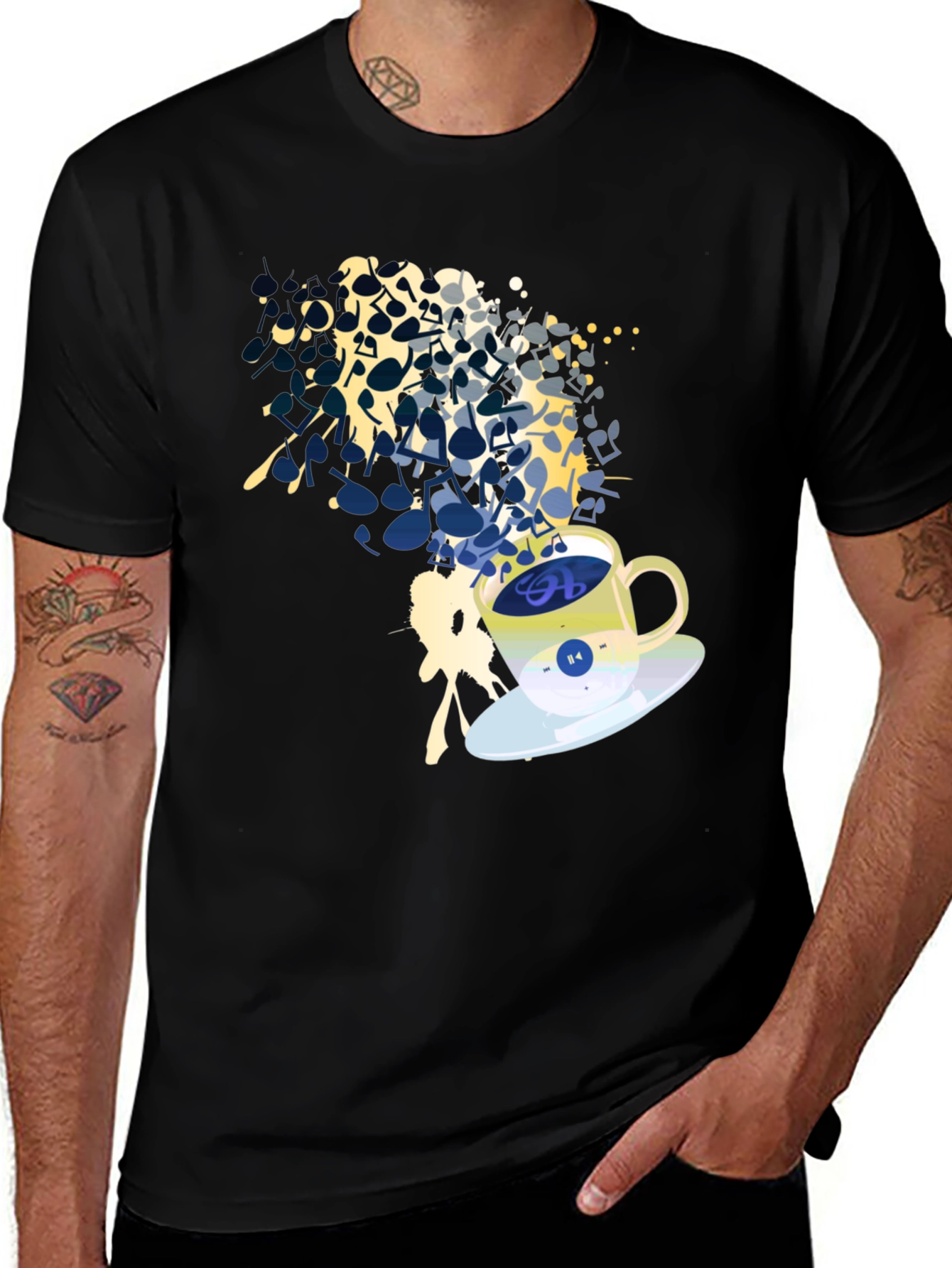 Musical Coffee T-Shirt - Brew Up Some Tunes!