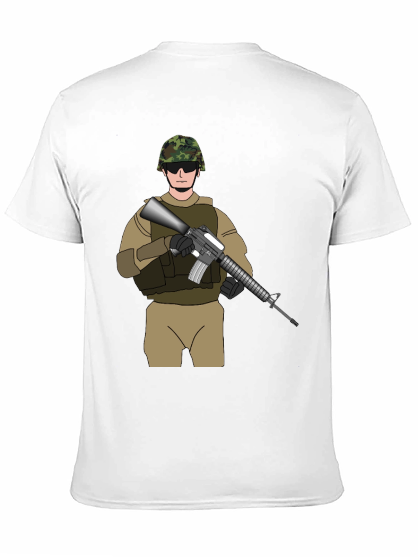 Military Soldier Graphic Tee - Black