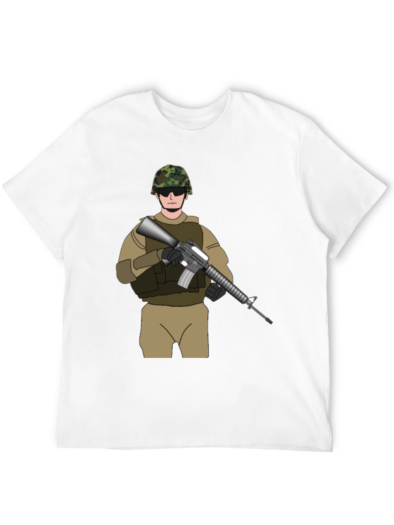 Military Soldier Graphic Tee - Black