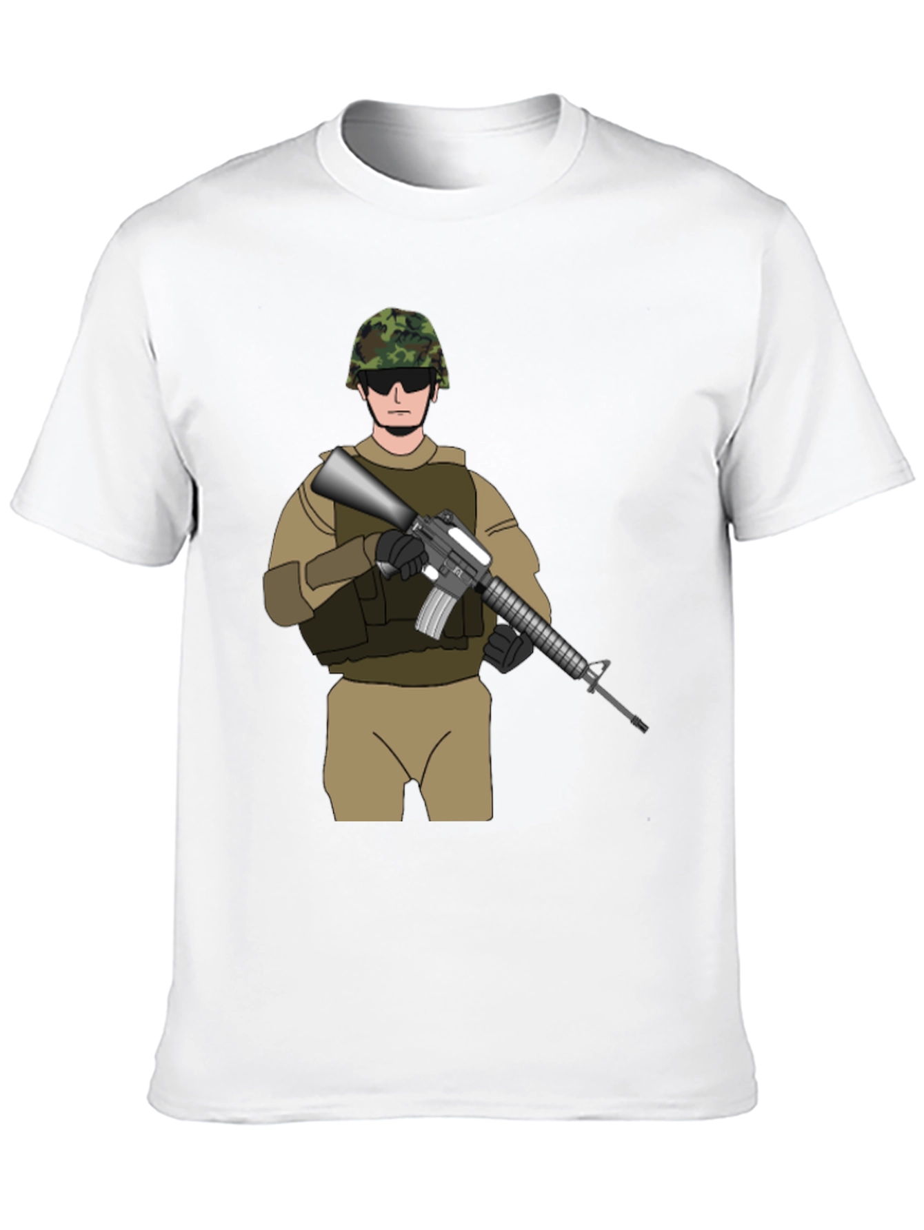 Military Soldier Graphic Tee - Black