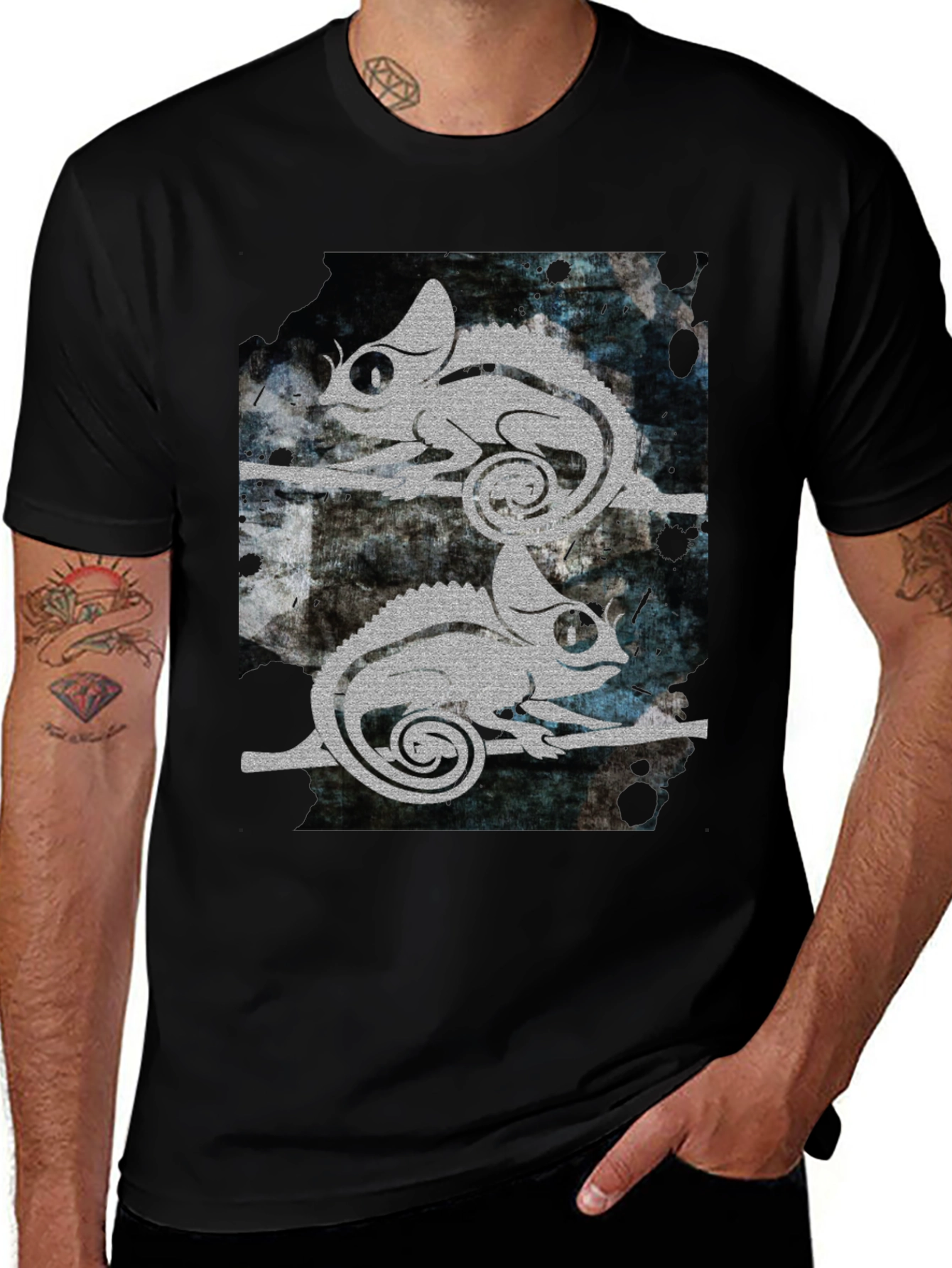Chameleon Graphic Print T-Shirt