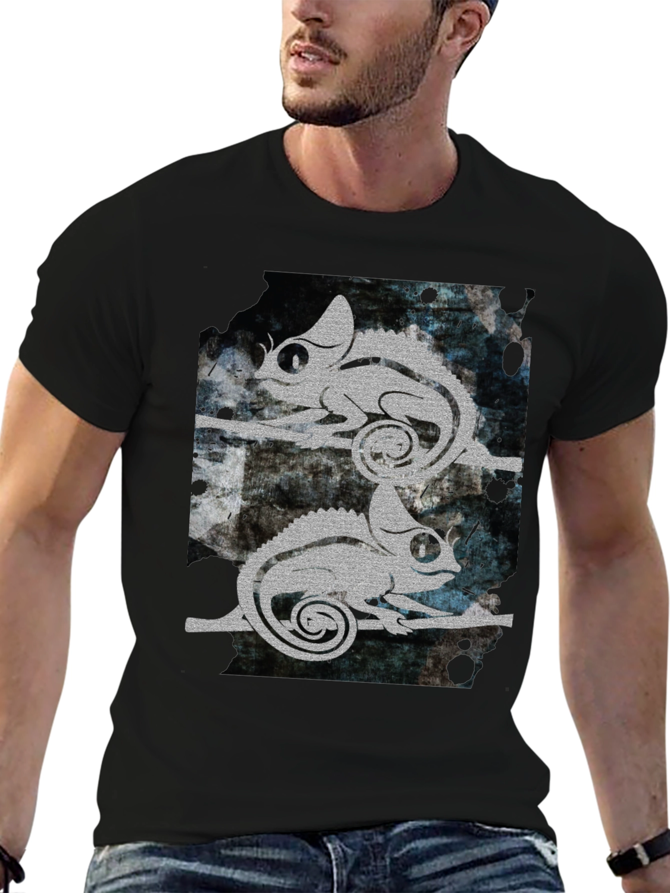 Chameleon Graphic Print T-Shirt