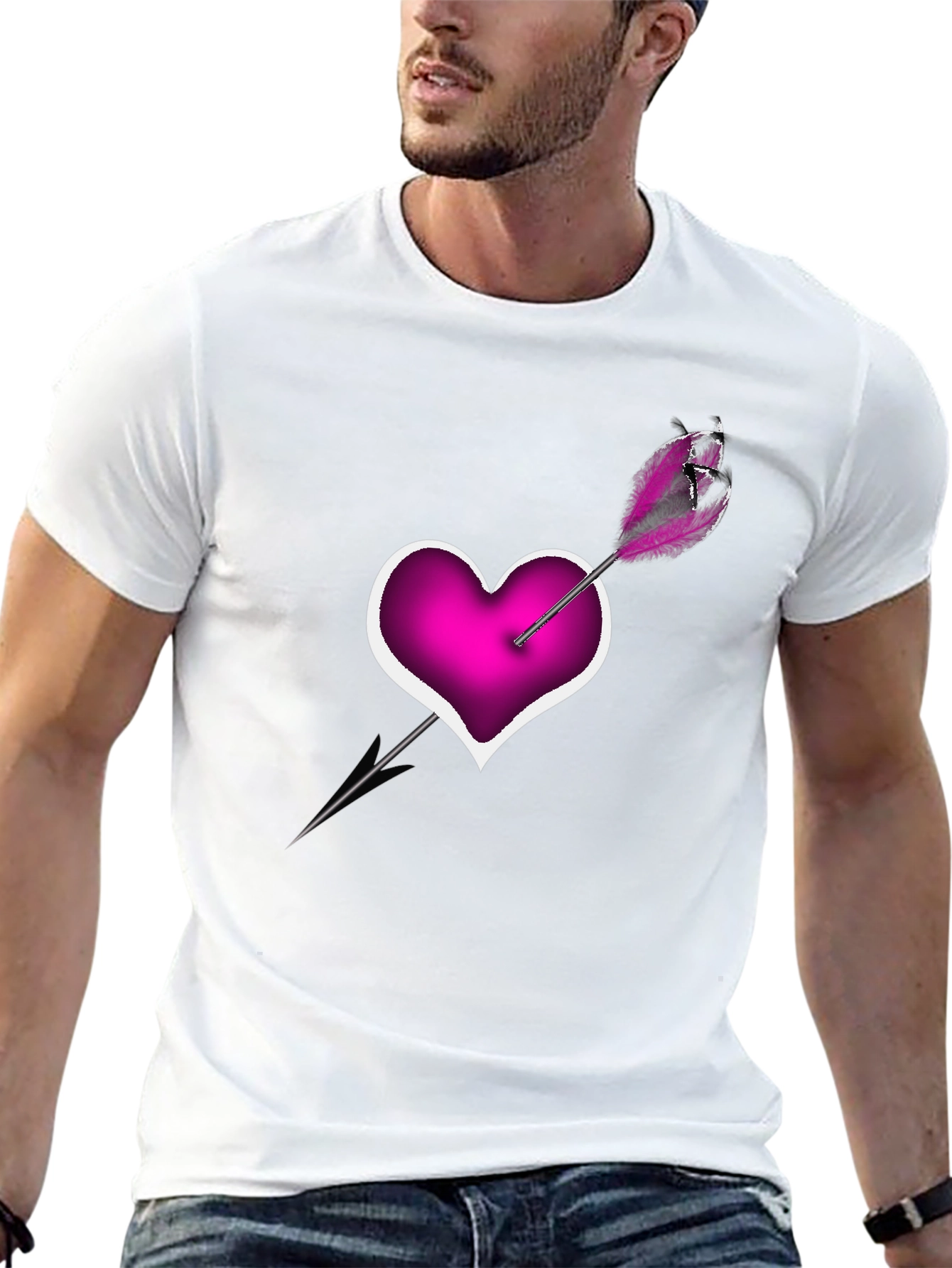 Heart Arrow T-Shirt - Modern Graphic Tee
