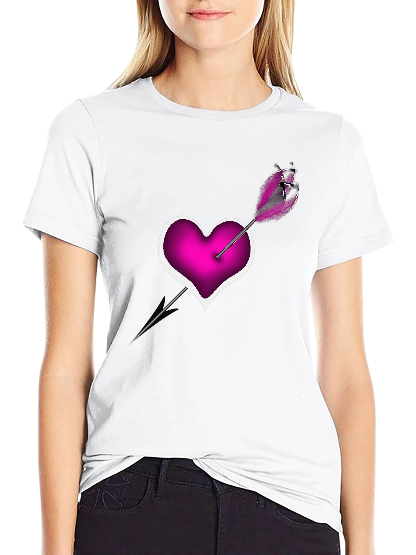Heart Arrow T-Shirt - Modern Graphic Tee