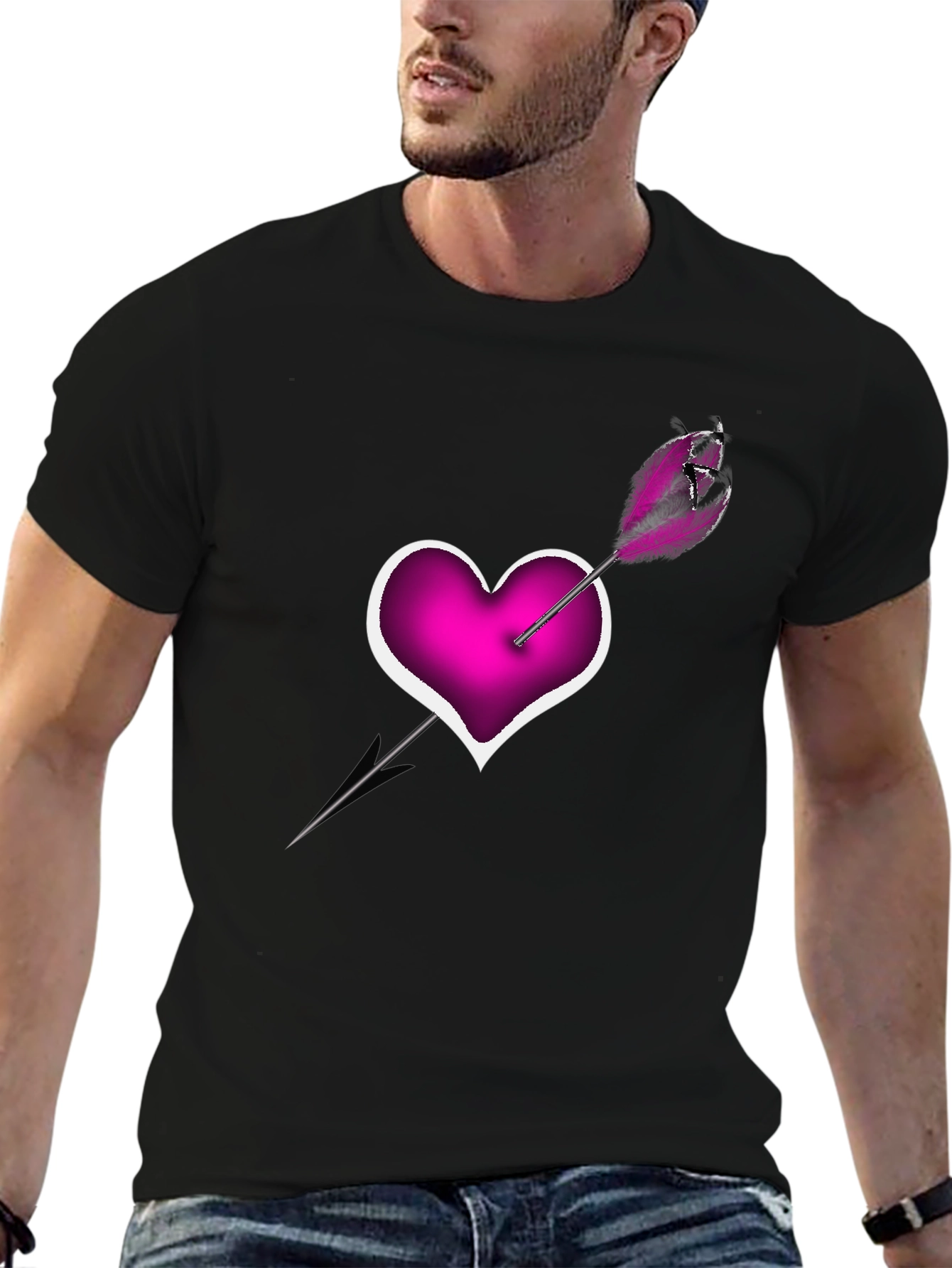 Heart Arrow T-Shirt - Modern Graphic Tee