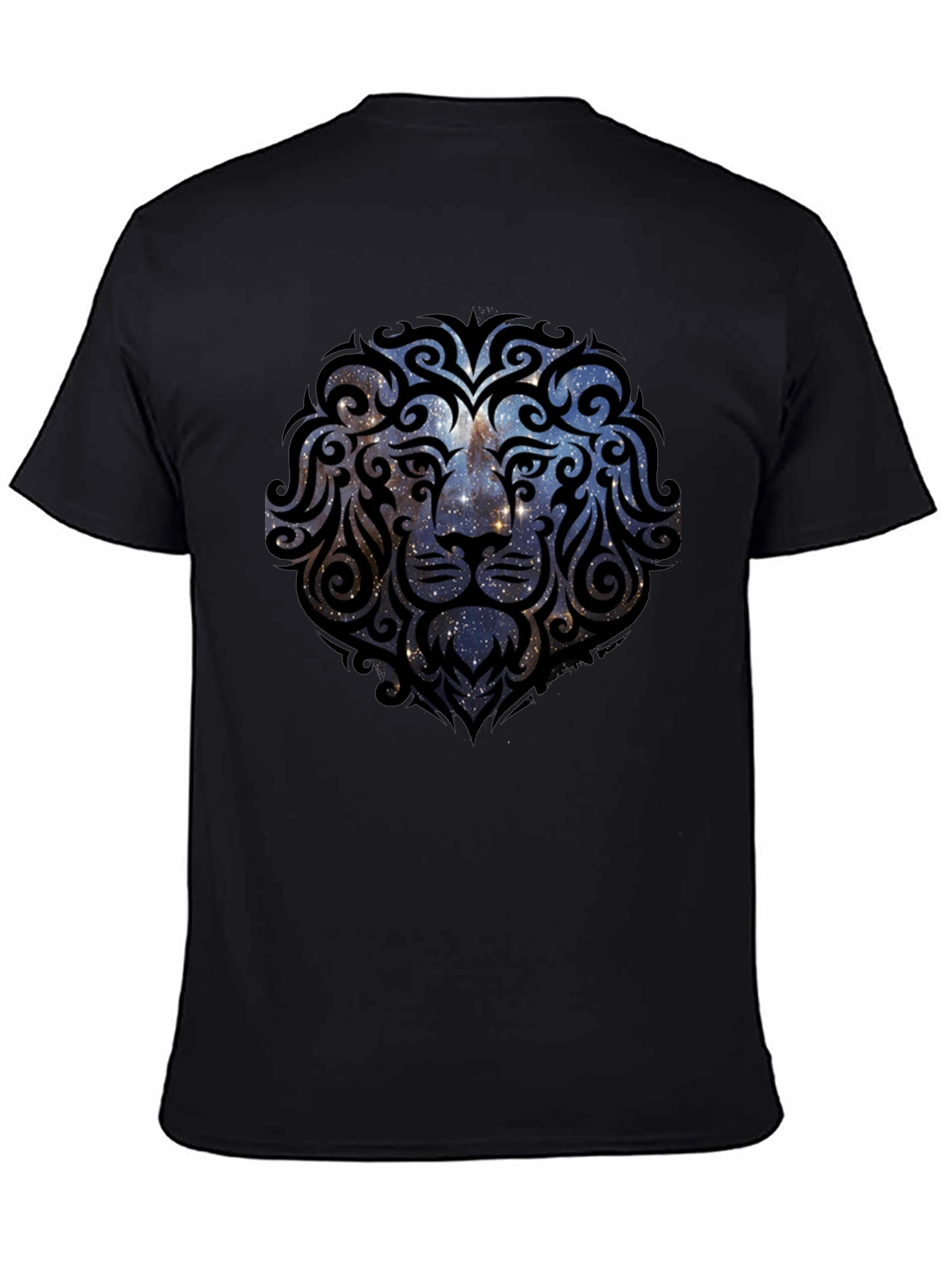 Lion Galaxy T-Shirt - Black Graphic Tee