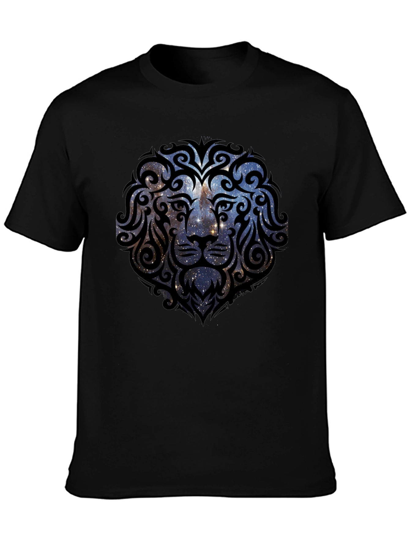 Lion Galaxy T-Shirt - Black Graphic Tee