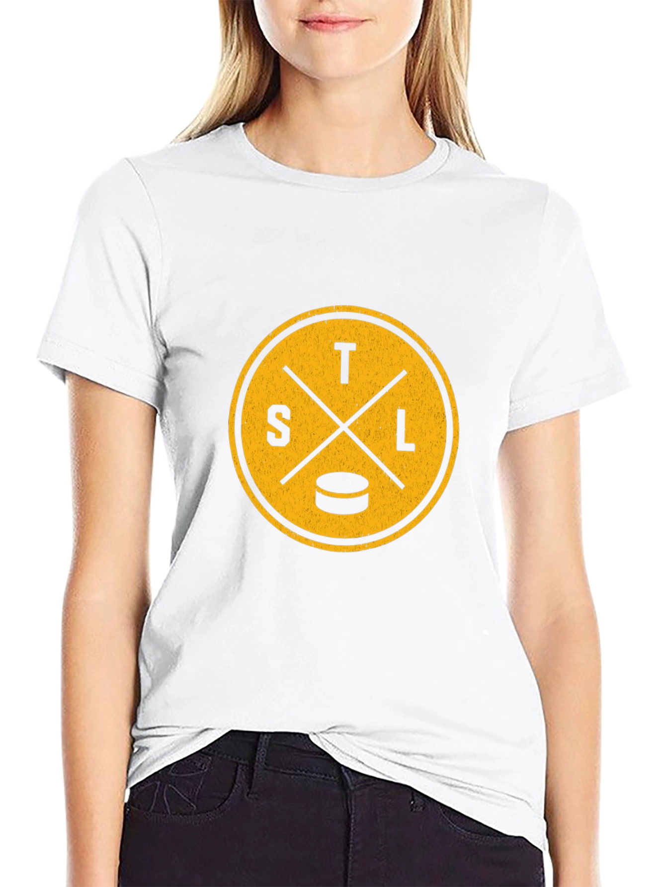 STL Hockey Graphic Tee - Black Cotton Blend