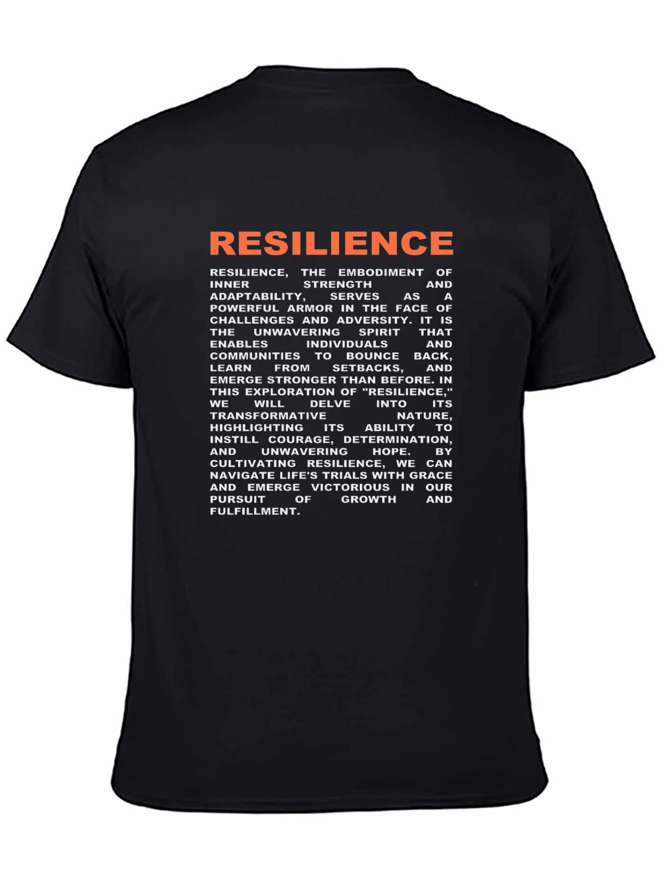 Resilience Graphic Tee - Motivational Black T-Shirt
