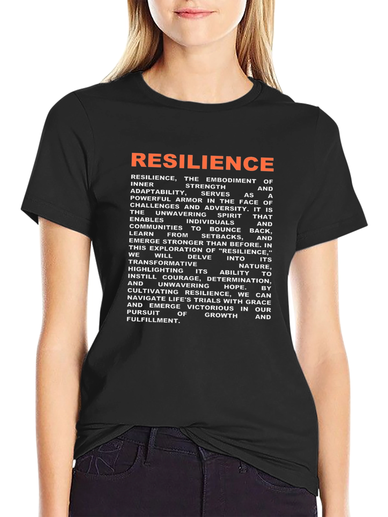 Resilience Graphic Tee - Motivational Black T-Shirt