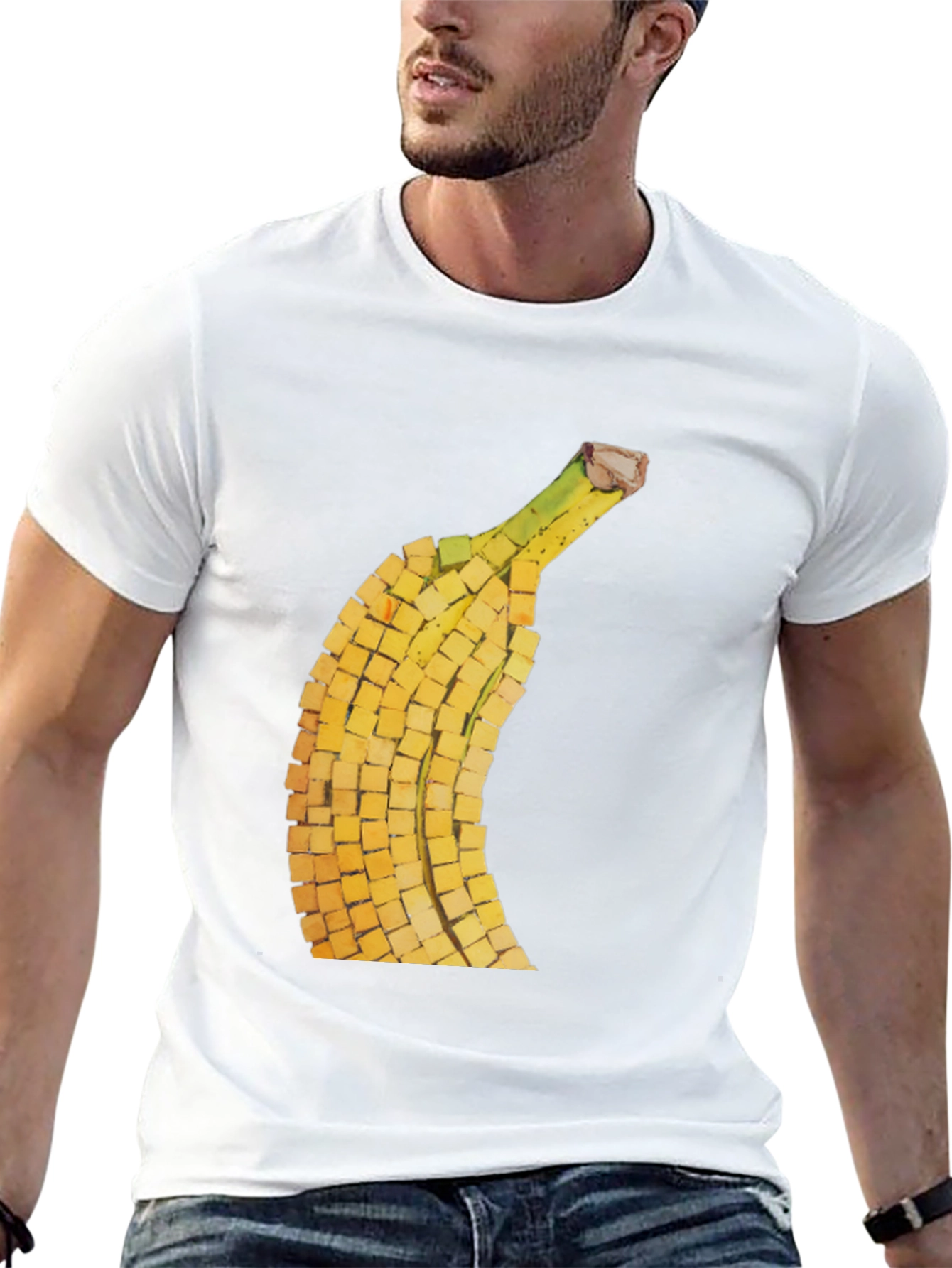 Cubed Banana Graphic Tee - Modern Novelty Shirt