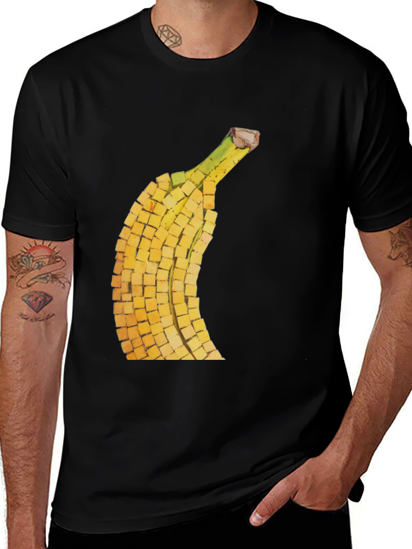 Cubed Banana Graphic Tee - Modern Novelty Shirt