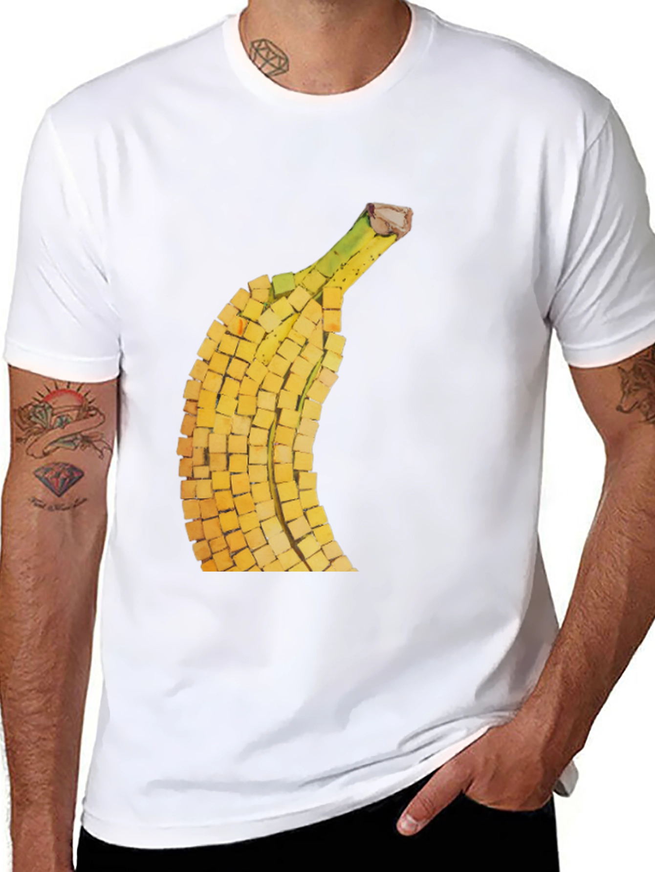 Cubed Banana Graphic Tee - Modern Novelty Shirt