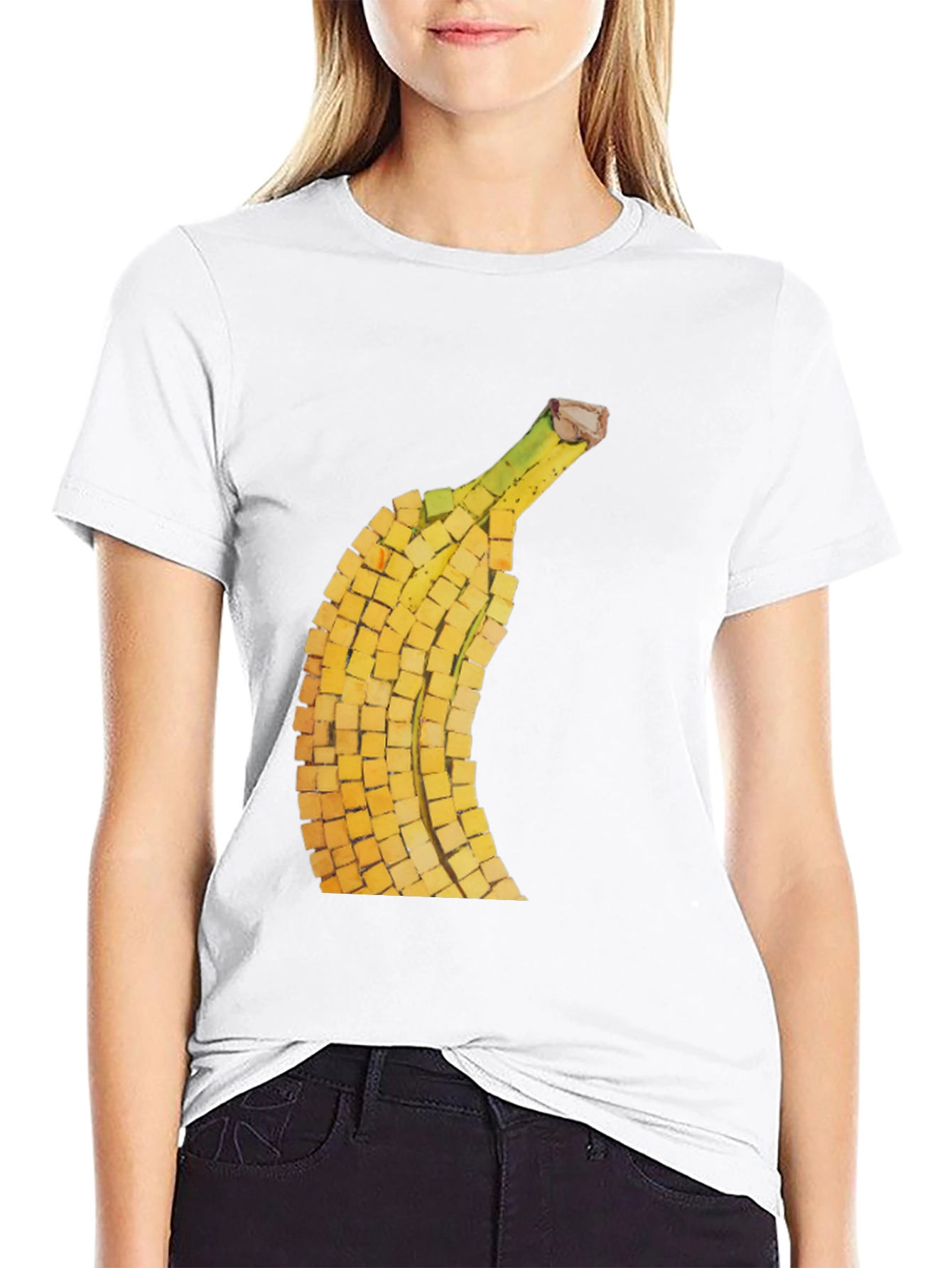 Cubed Banana Graphic Tee - Modern Novelty Shirt
