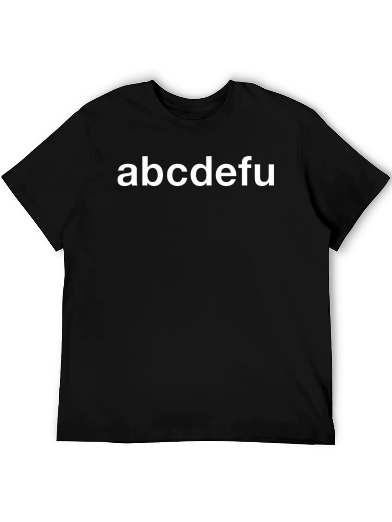 Black T-Shirt with abcdefu Text
