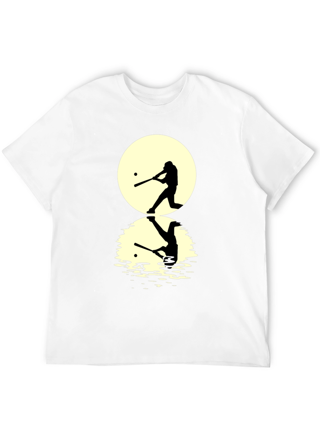 Baseball Silhouette T-Shirt - Moon Reflection Design