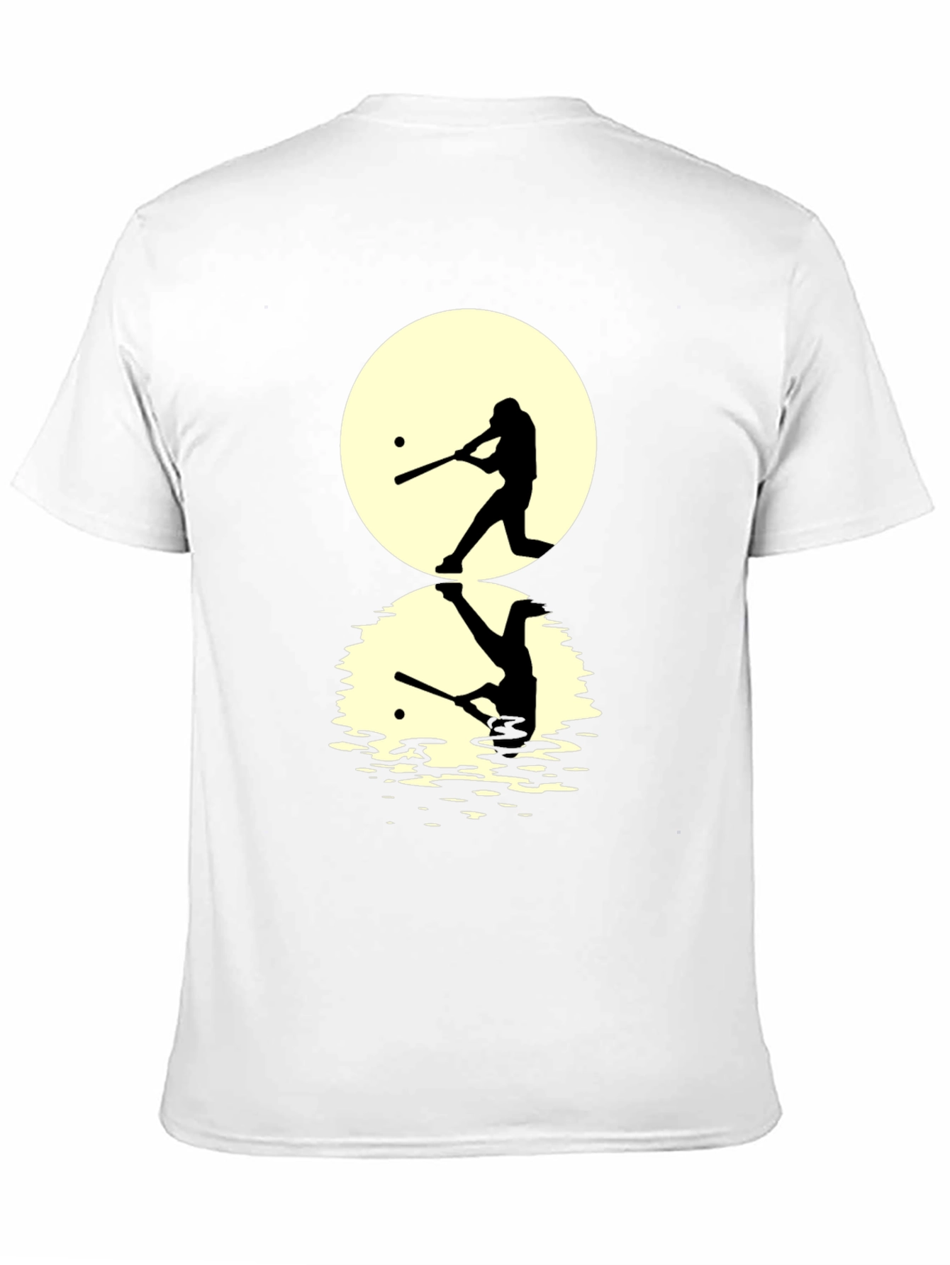 Baseball Silhouette T-Shirt - Moon Reflection Design