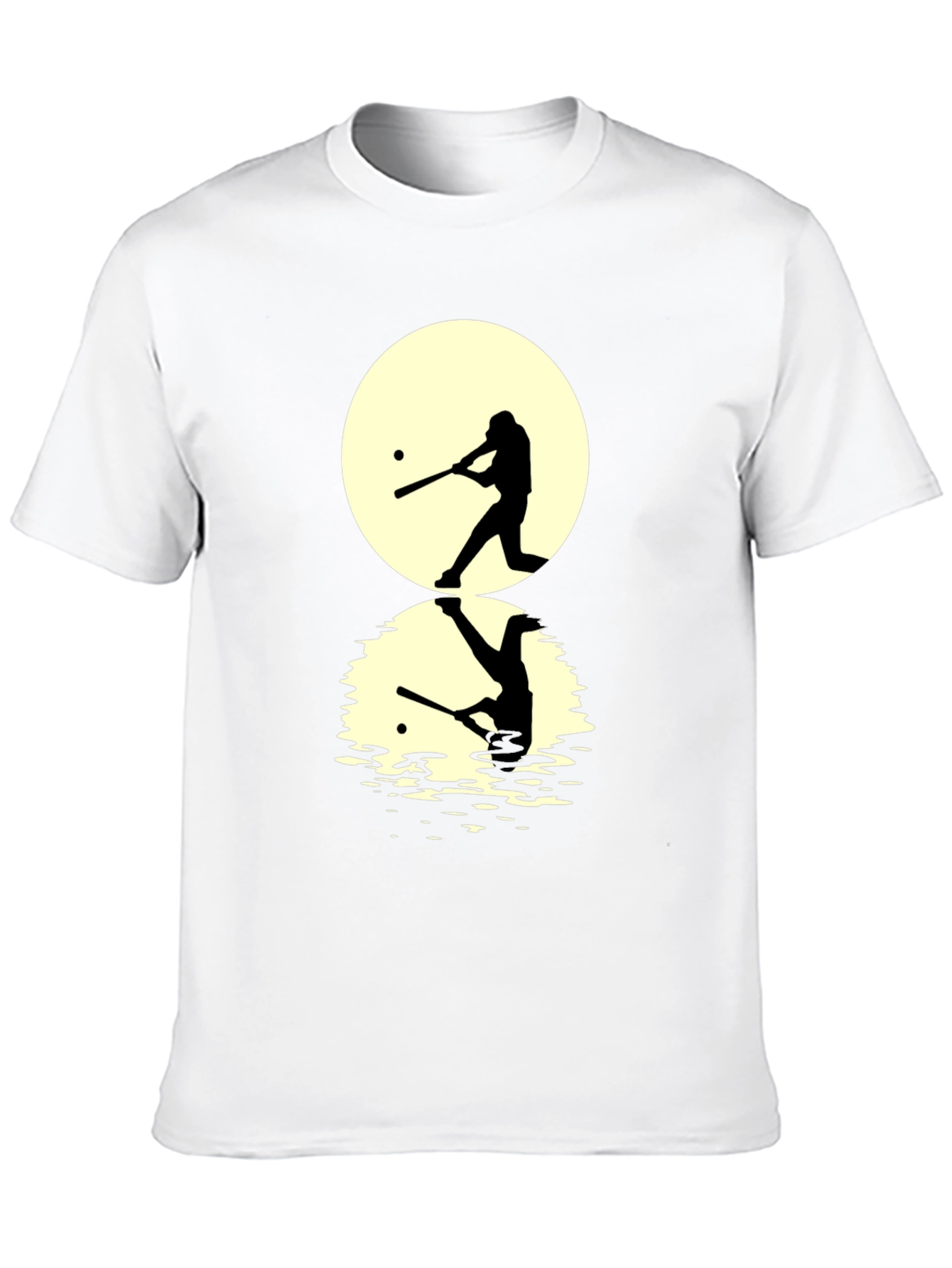 Baseball Silhouette T-Shirt - Moon Reflection Design