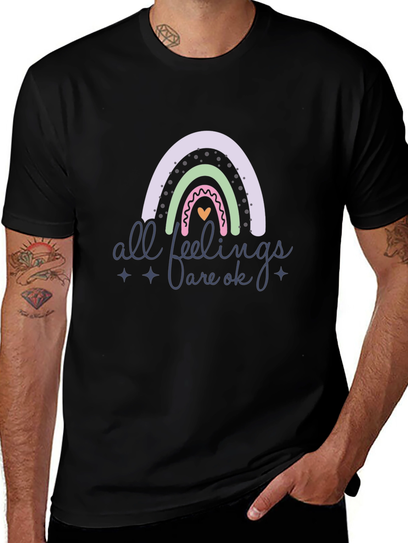 All Feelings Are Ok Rainbow Graphic Tee