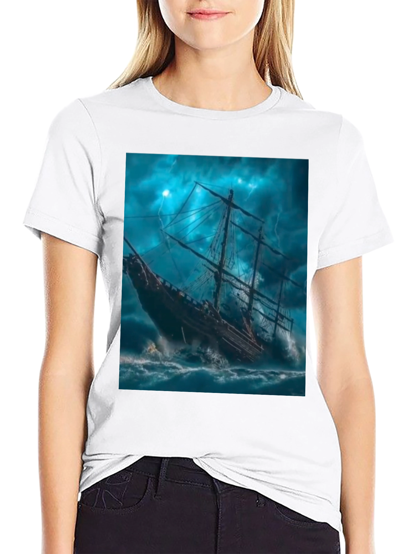 Stormy Seas Ship Graphic Tee