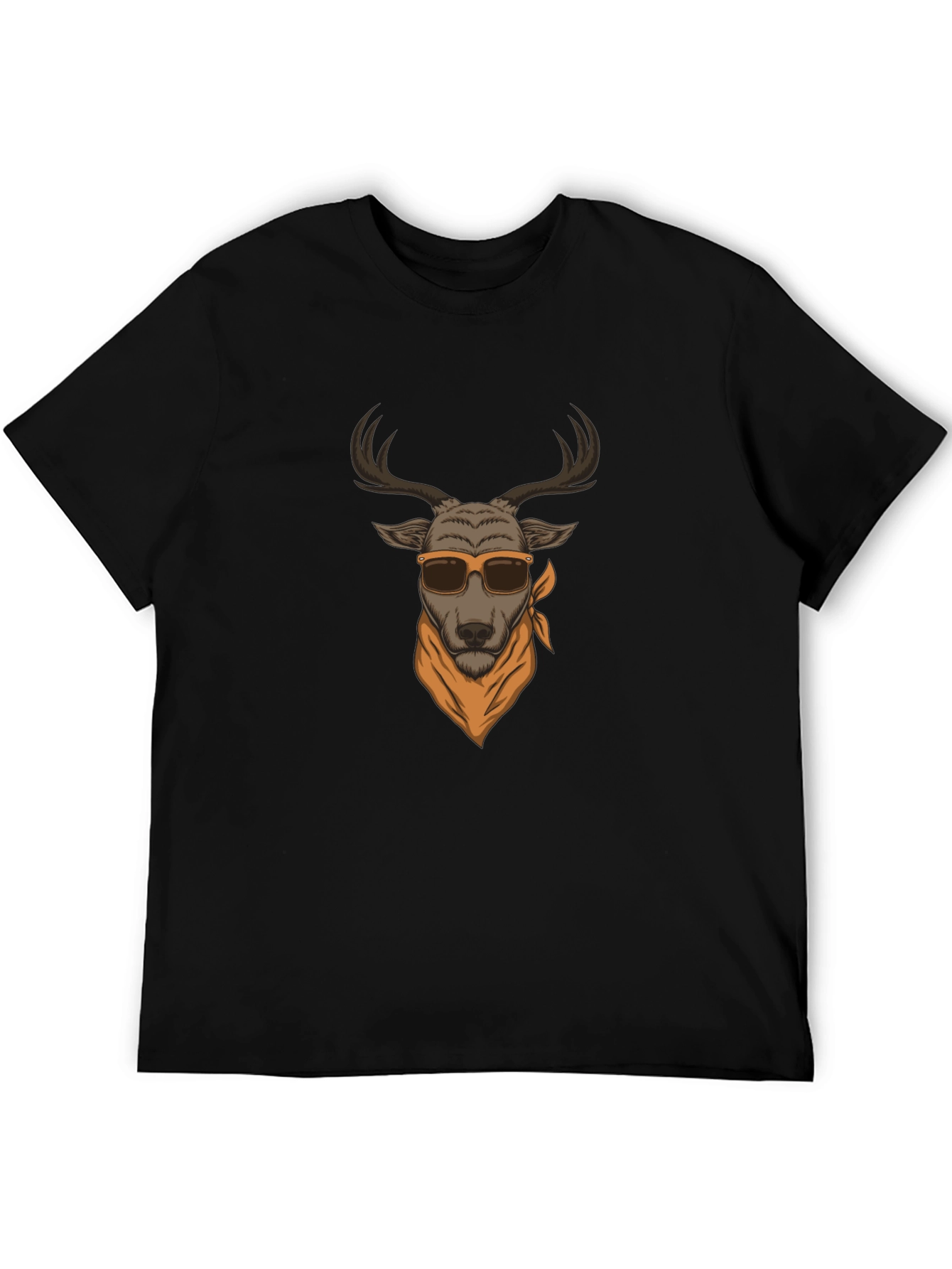 Cool Deer Graphic Tee - Black T-Shirt